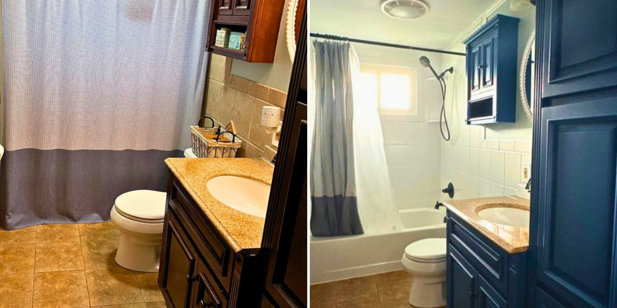 Bathroom Cabinet Refinishing Before & After