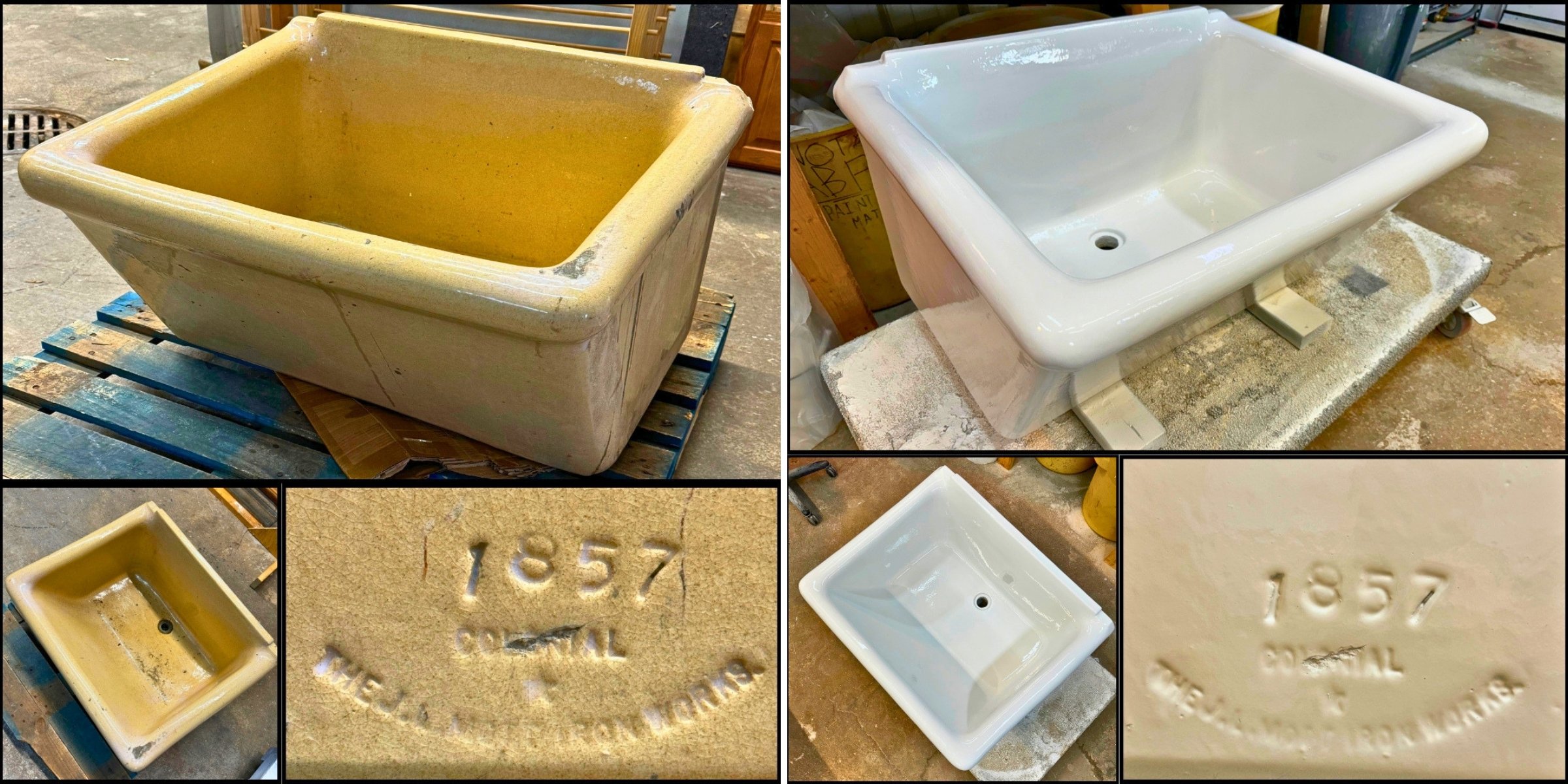 Historic Sink Refinishing Before & After
