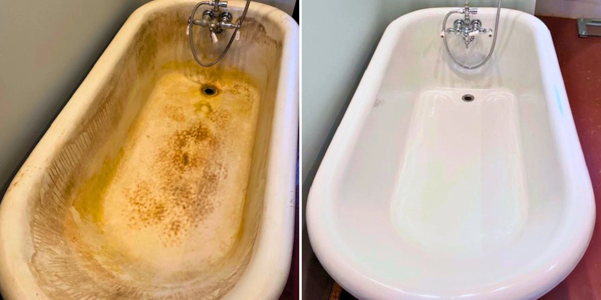 Clawfoot Bathtub Refinishing Before & After