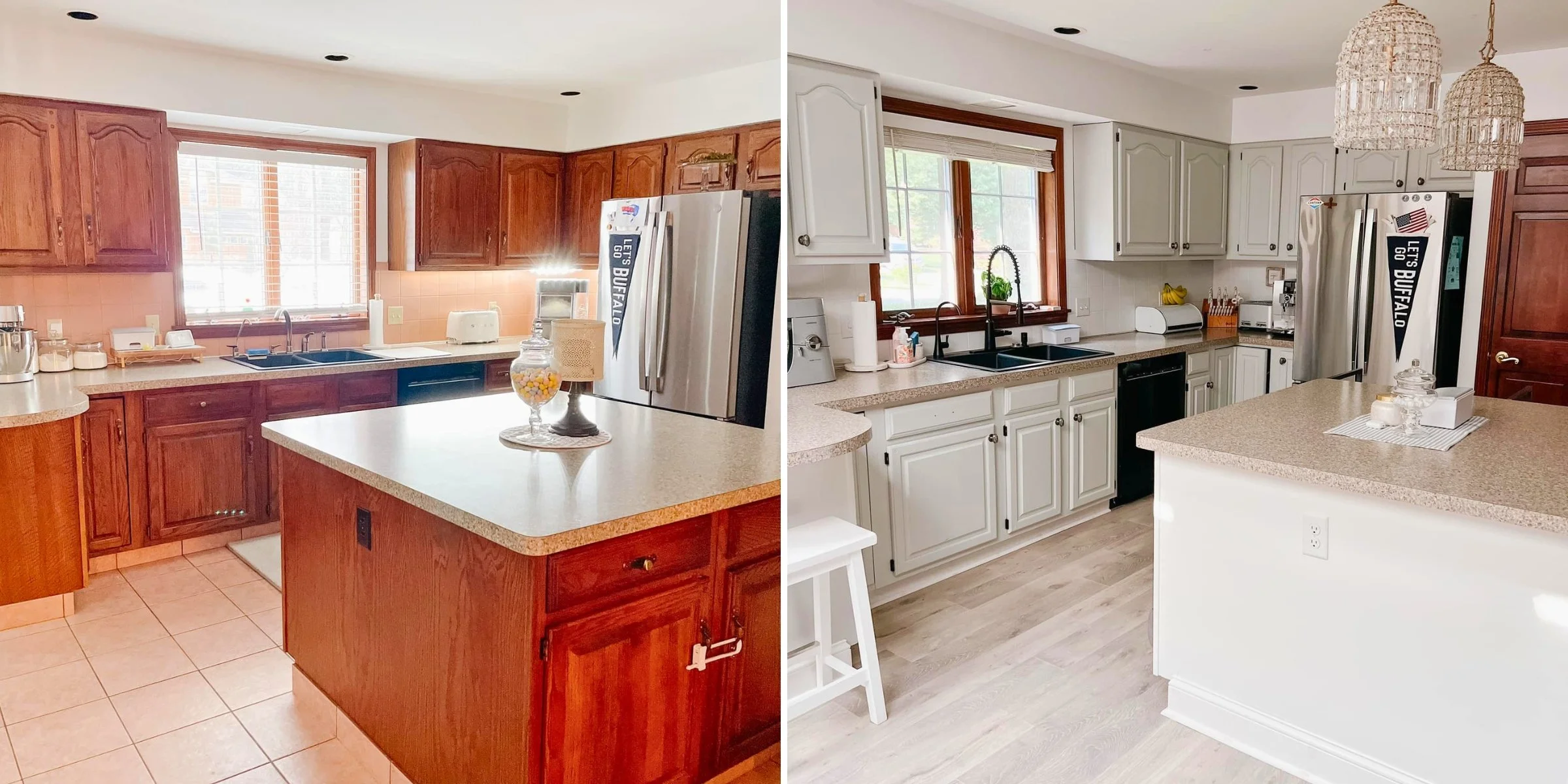 Kitchen Cabinets Refinishing Before and After