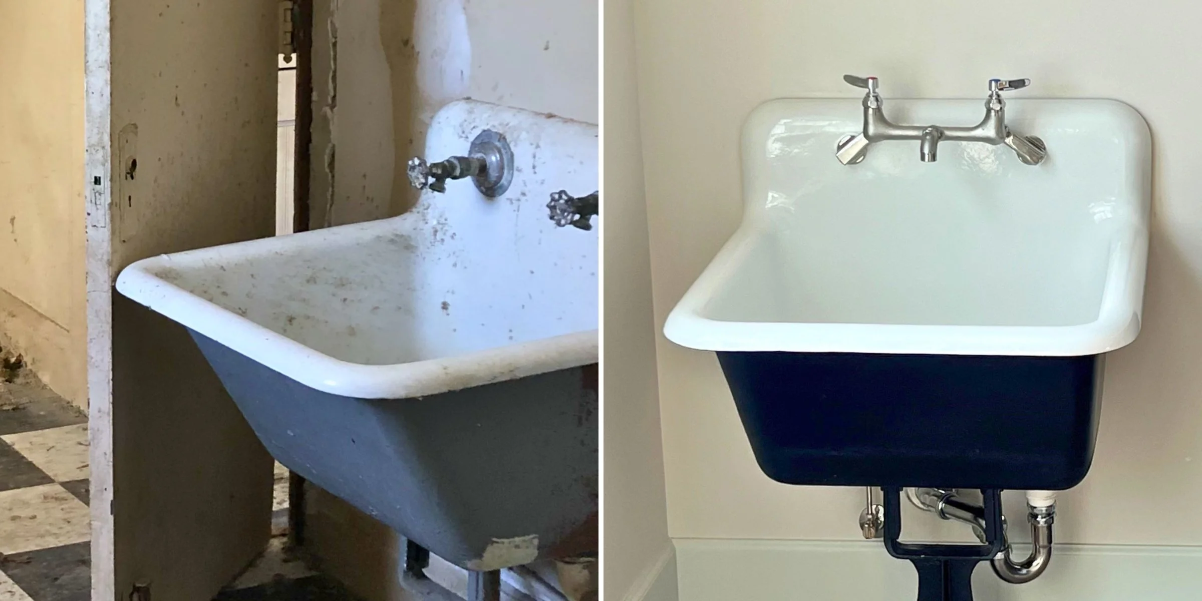 Utility Sink Refinishing Before & After