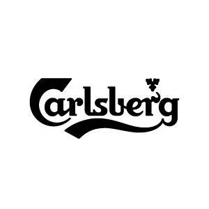 Carlsberg beer logo in black text on a white background.