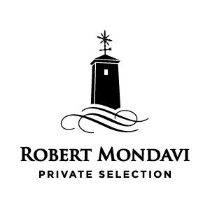 Logo featuring a lighthouse with a weather vane on top, waves at the base, and the text 'Robert Mondavi Private Selection' beneath.
