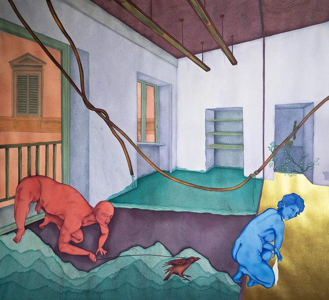 Threshold, 2025,
Acrylic on paper,
95×104 cm