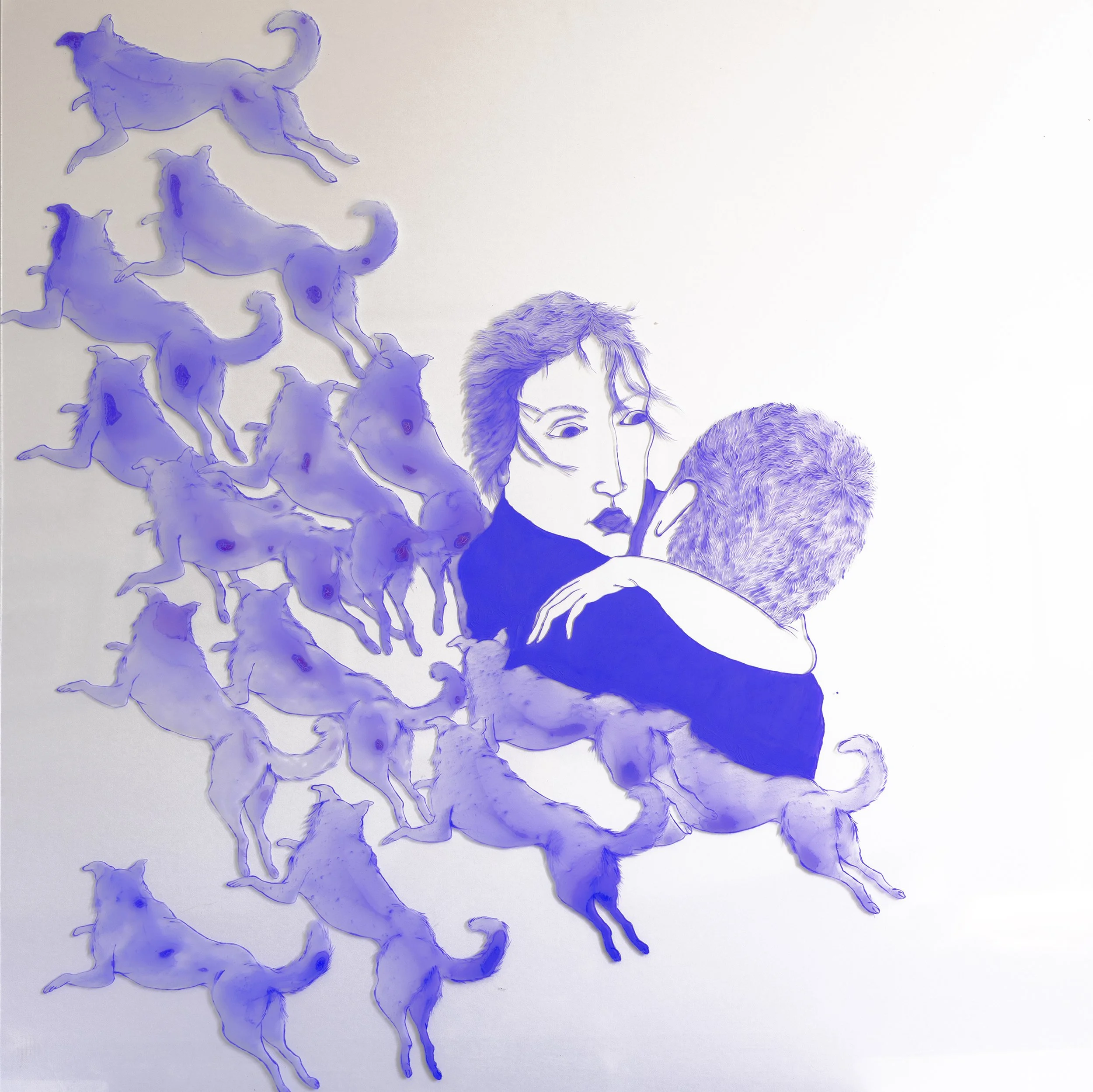 21 Days (for Cecilia Sala), 2025,
Acrylic on plexyglass,
100×100 cm