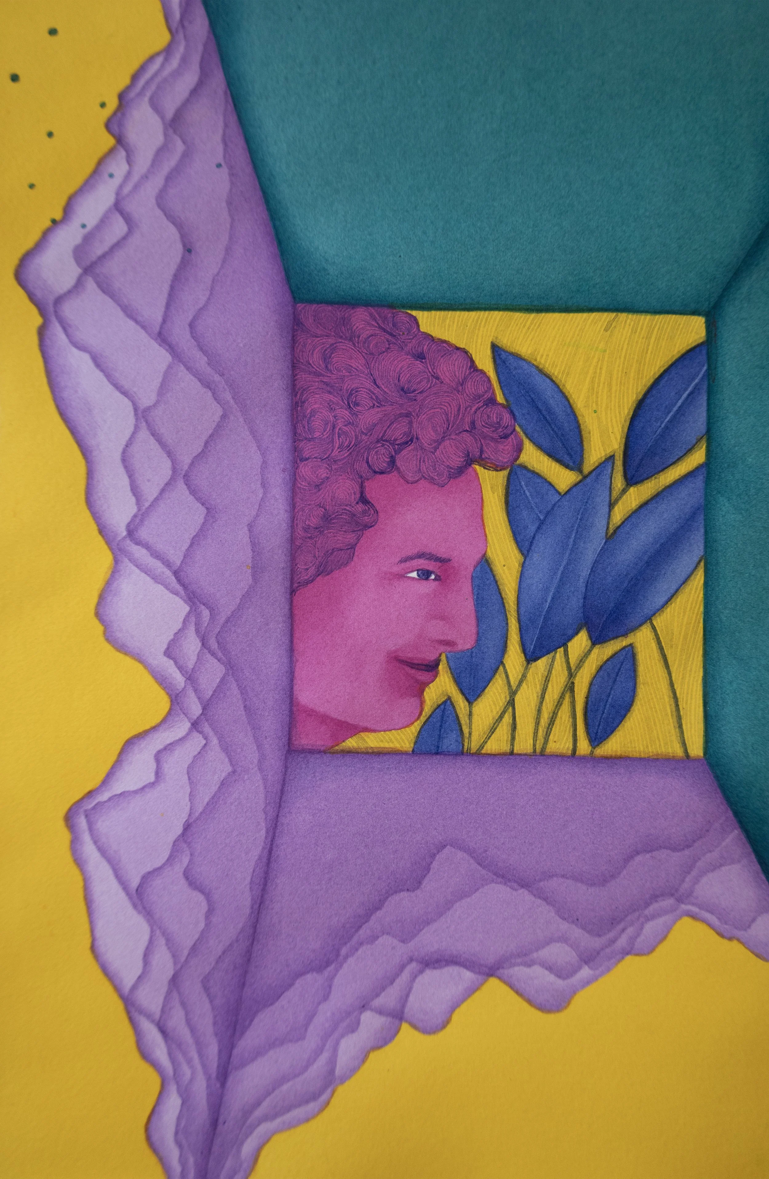 The forest, 2025,
Acrylic on paper,
20×31 cm