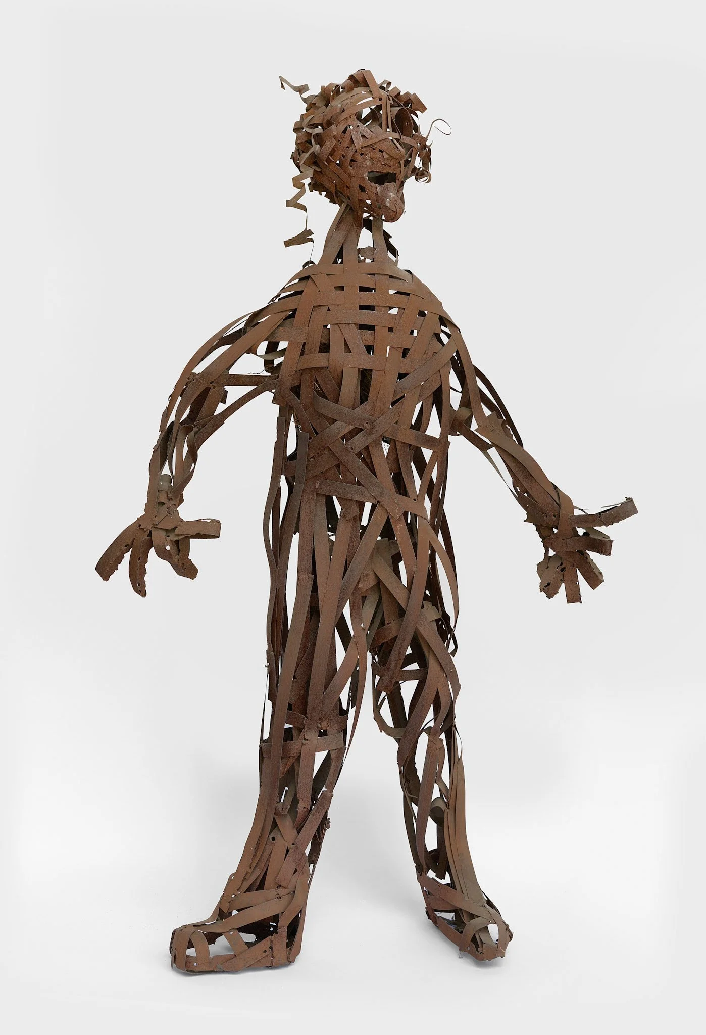 The Old Man with a Curl, 1986,
Welded woven metal strips