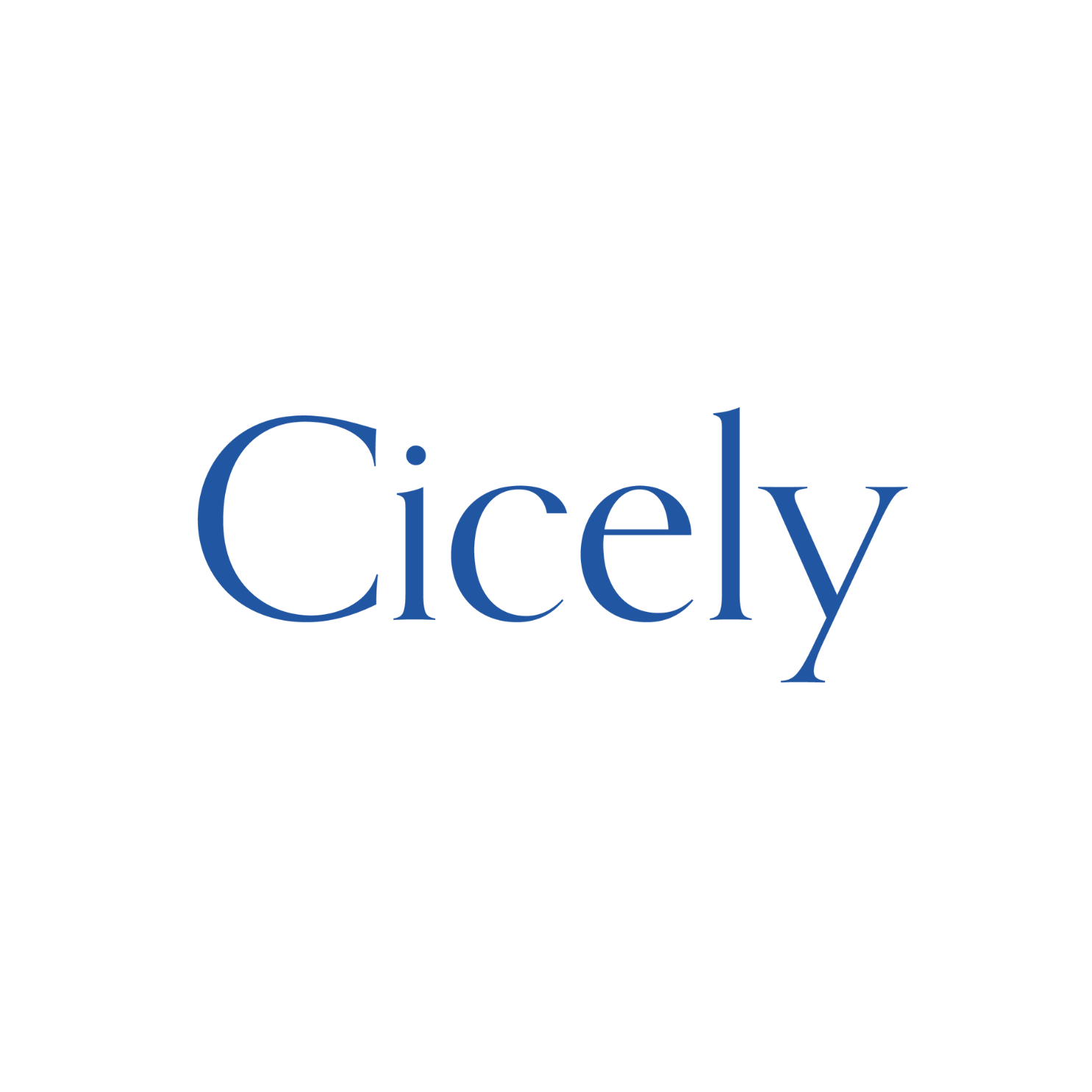 The word 'Cicely' in blue lowercase serif letters.