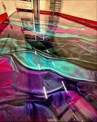 Abstract colorful light trails on a dark background