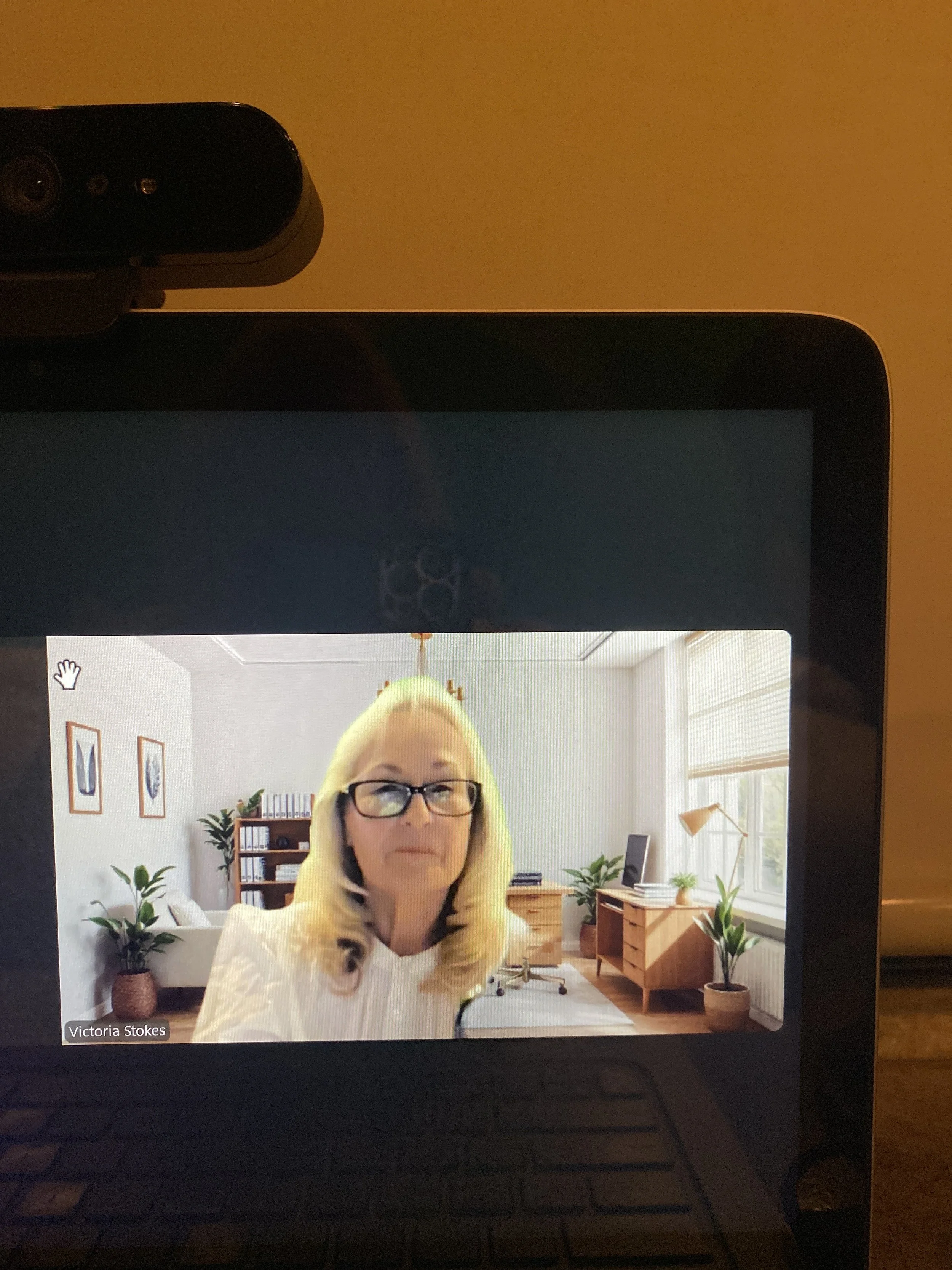 Victoria Stokes conducting a secure virtual mediation session from Augusta, Georgia.