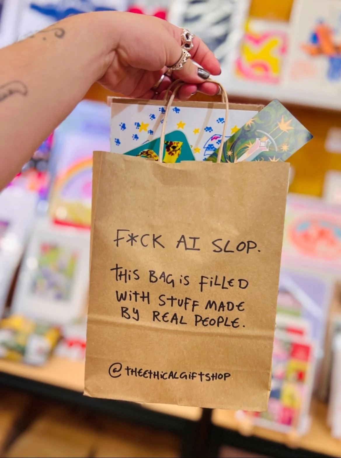 Who else has AI slop fatigue? We&rsquo;re here as a reset to the nervous system - you can trust there&rsquo;s none of that in our silly little shop. There&rsquo;s nothing whimsical about ANOTHER chat gpt poster, or AI-generated &ldquo;portraits&rdquo