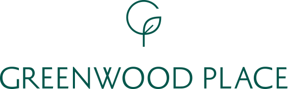 Greenwood Place logo with a leaf icon above the text.