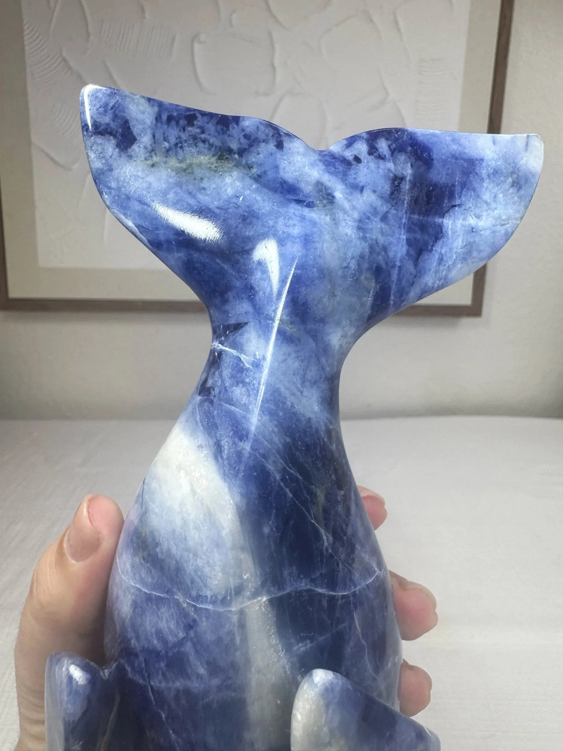 Leandro de Souza Sodalite Humpback Whale Sculpture
