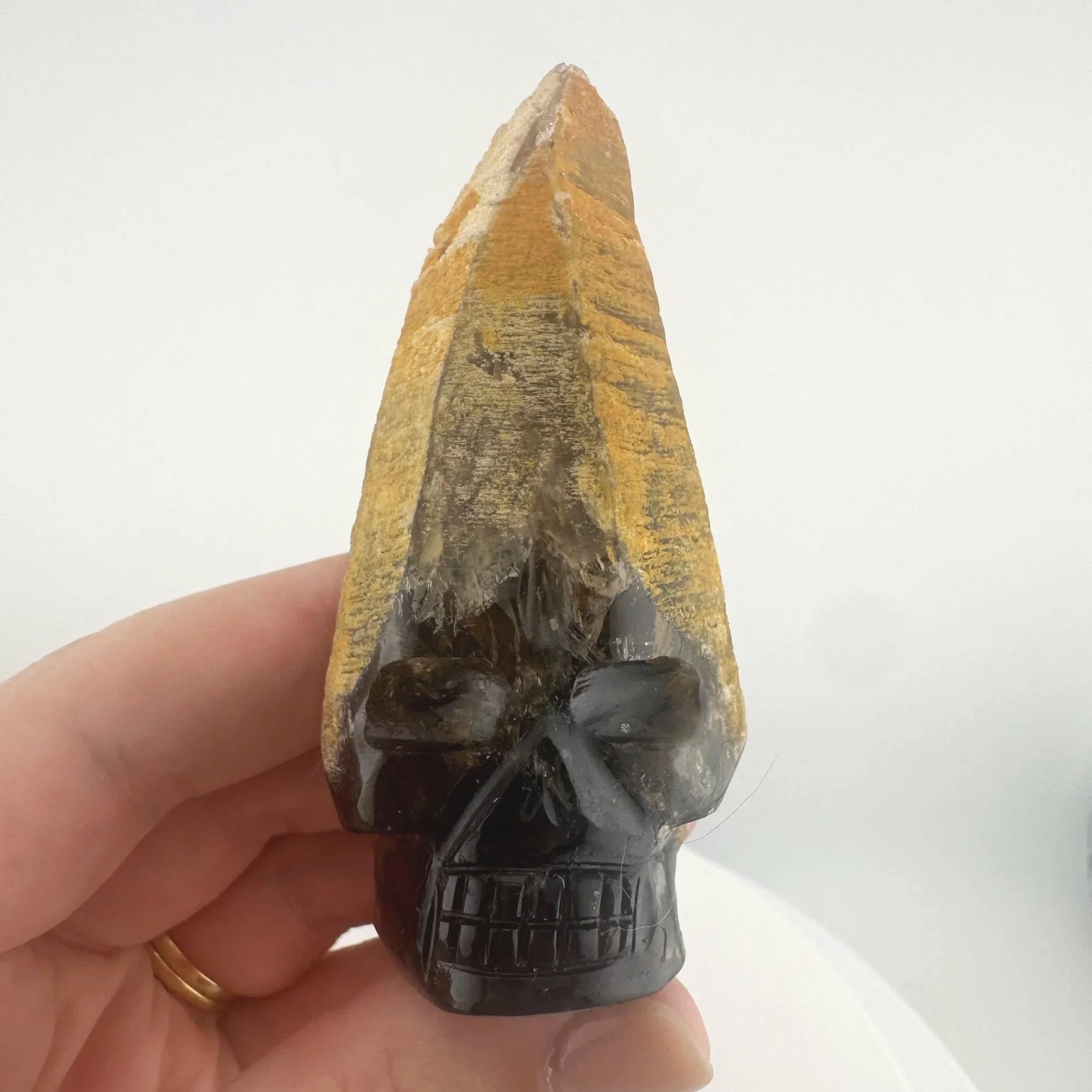 Igor de Souza Morion Tangerine Quartz Shaman Skull