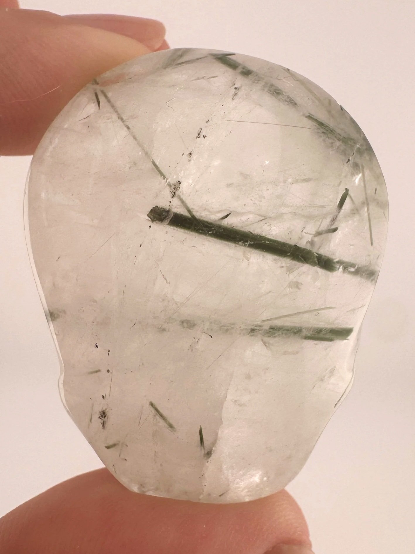Leandro de Souza Epidote in Quartz Palm Skull