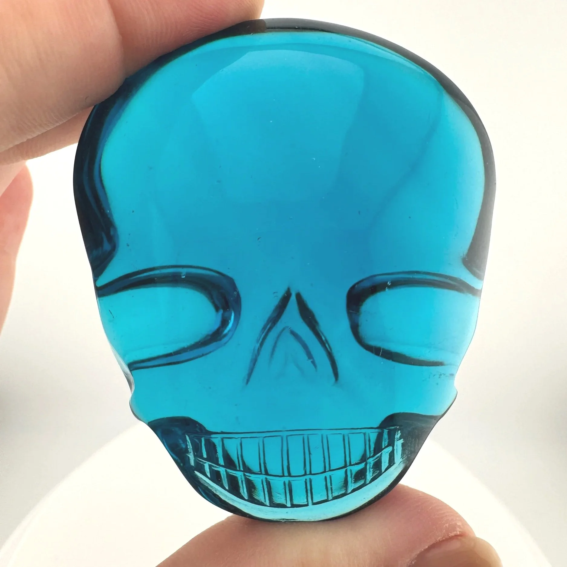 Leandro de Souza Blue Obsidian Magical Child Palm Skull