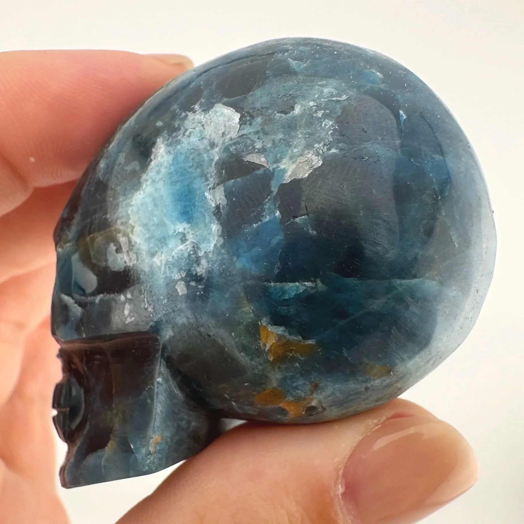 Igor de Souza Blue Apatite Shaman Skull