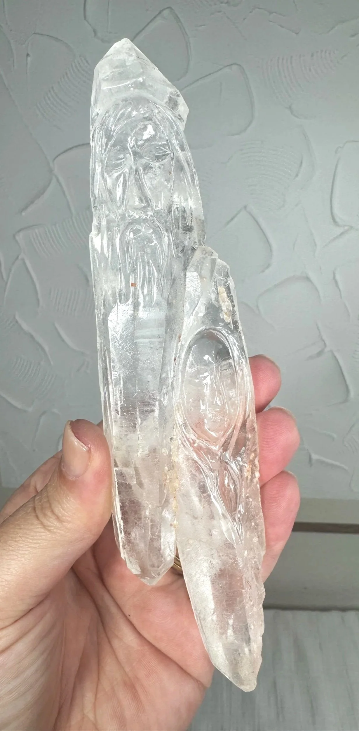 Leandro de Souza Cathedral Quartz Jesus and Mary Wand