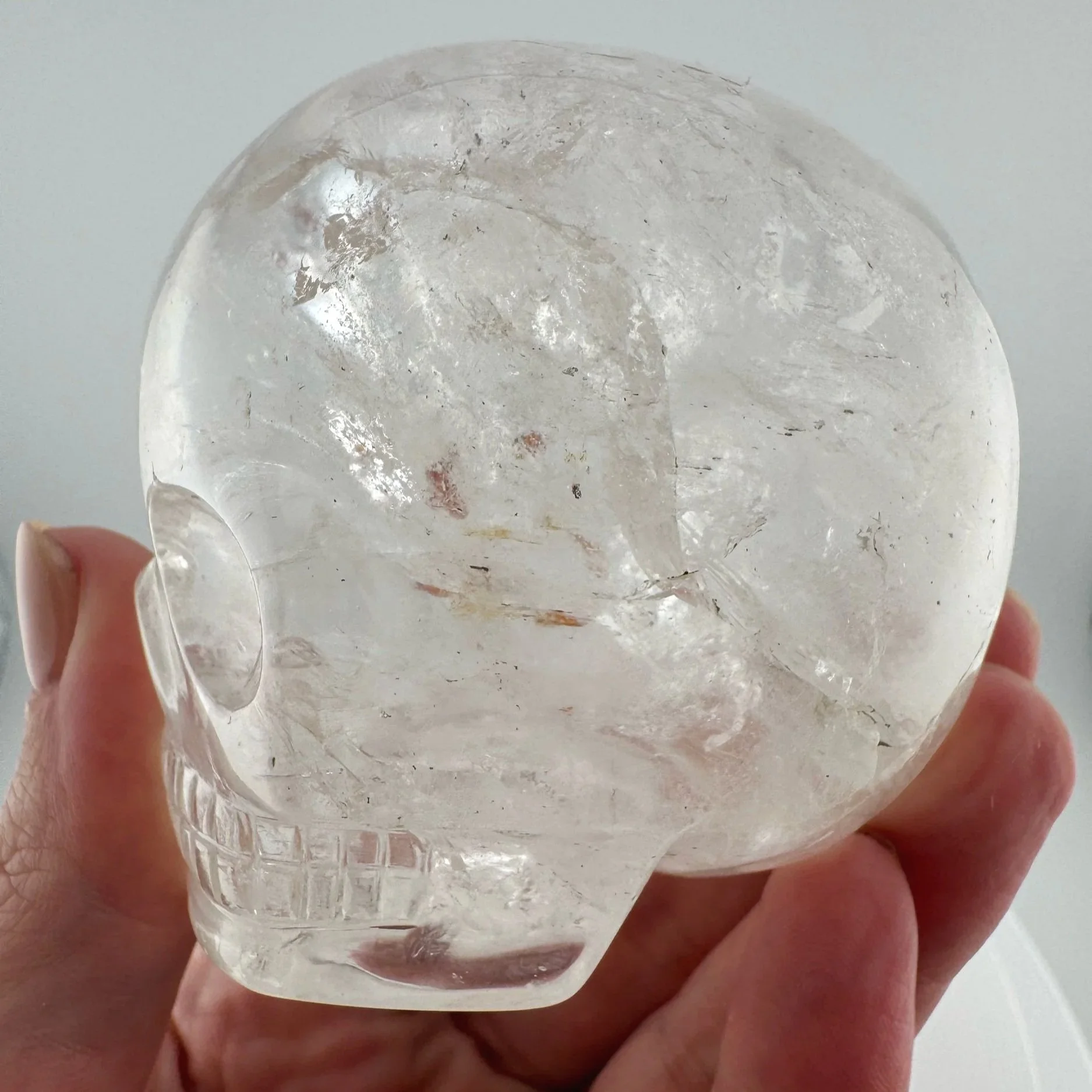 Sirius Quartz Magical Child Skull carved by Leandro de Souza