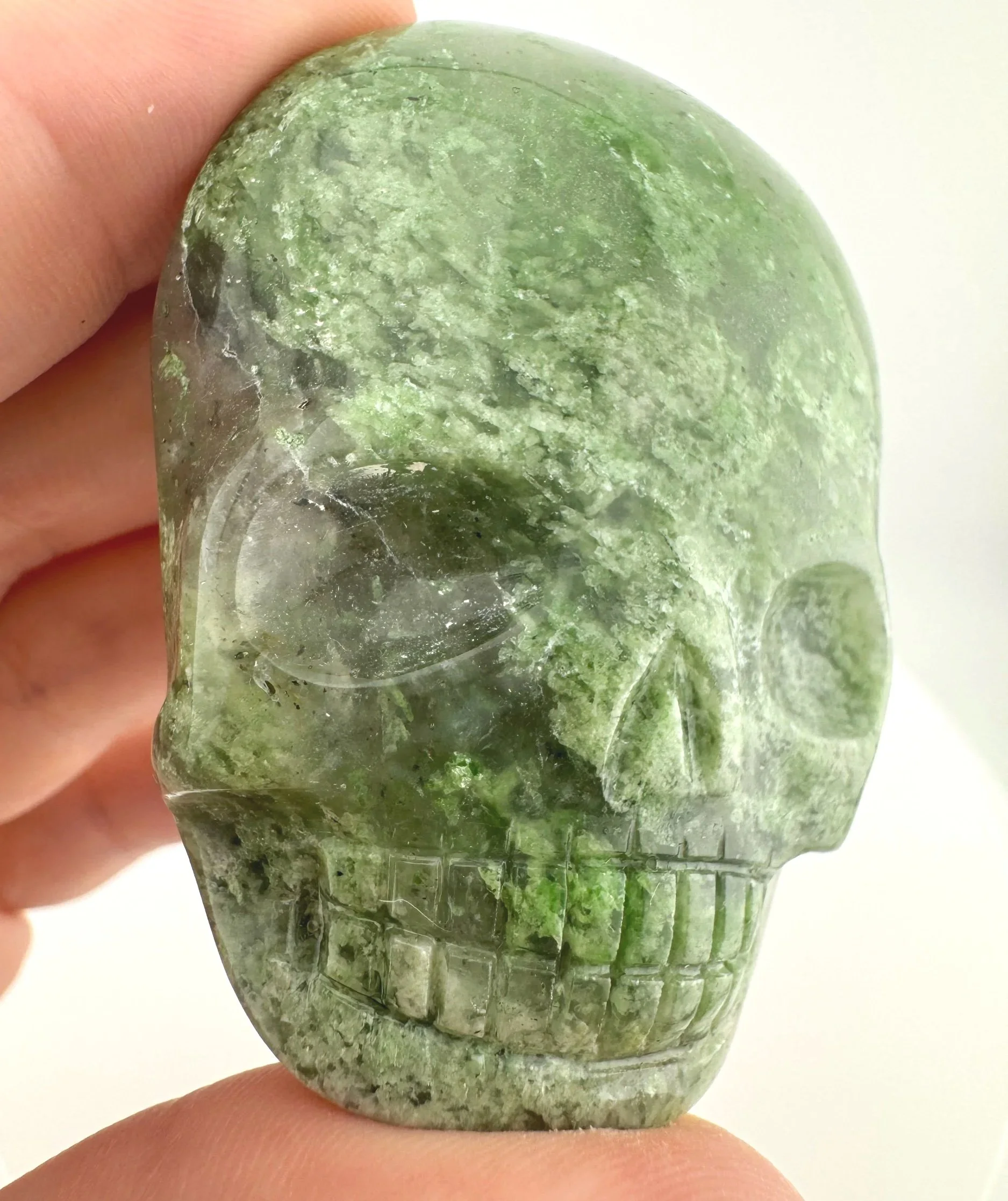 Leandro de Souza Chlorite Chalcedony Magical Child Palm Skull