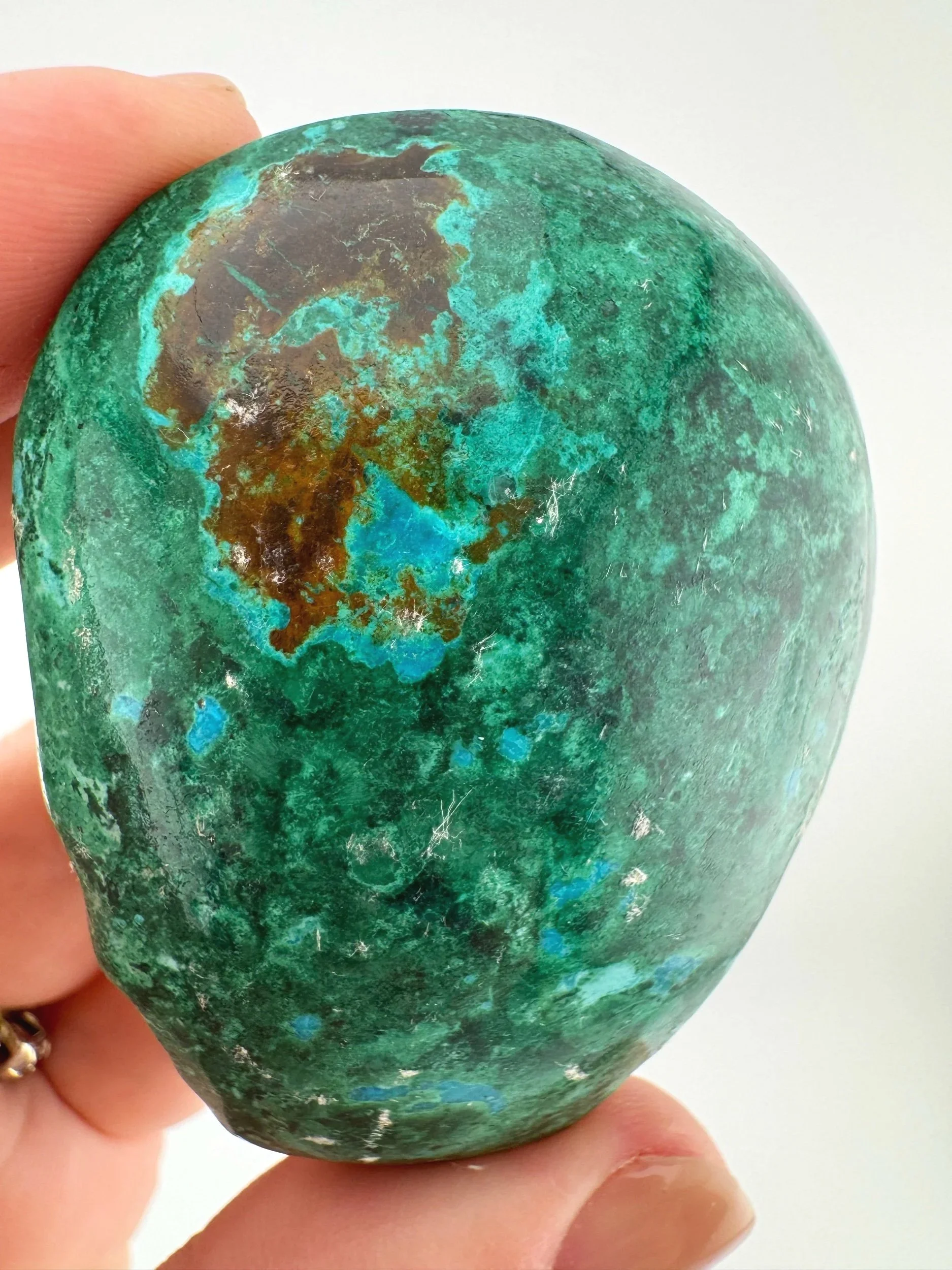 Leandro de Souza Malachite Chrysocolla Magical Child Palm Skull