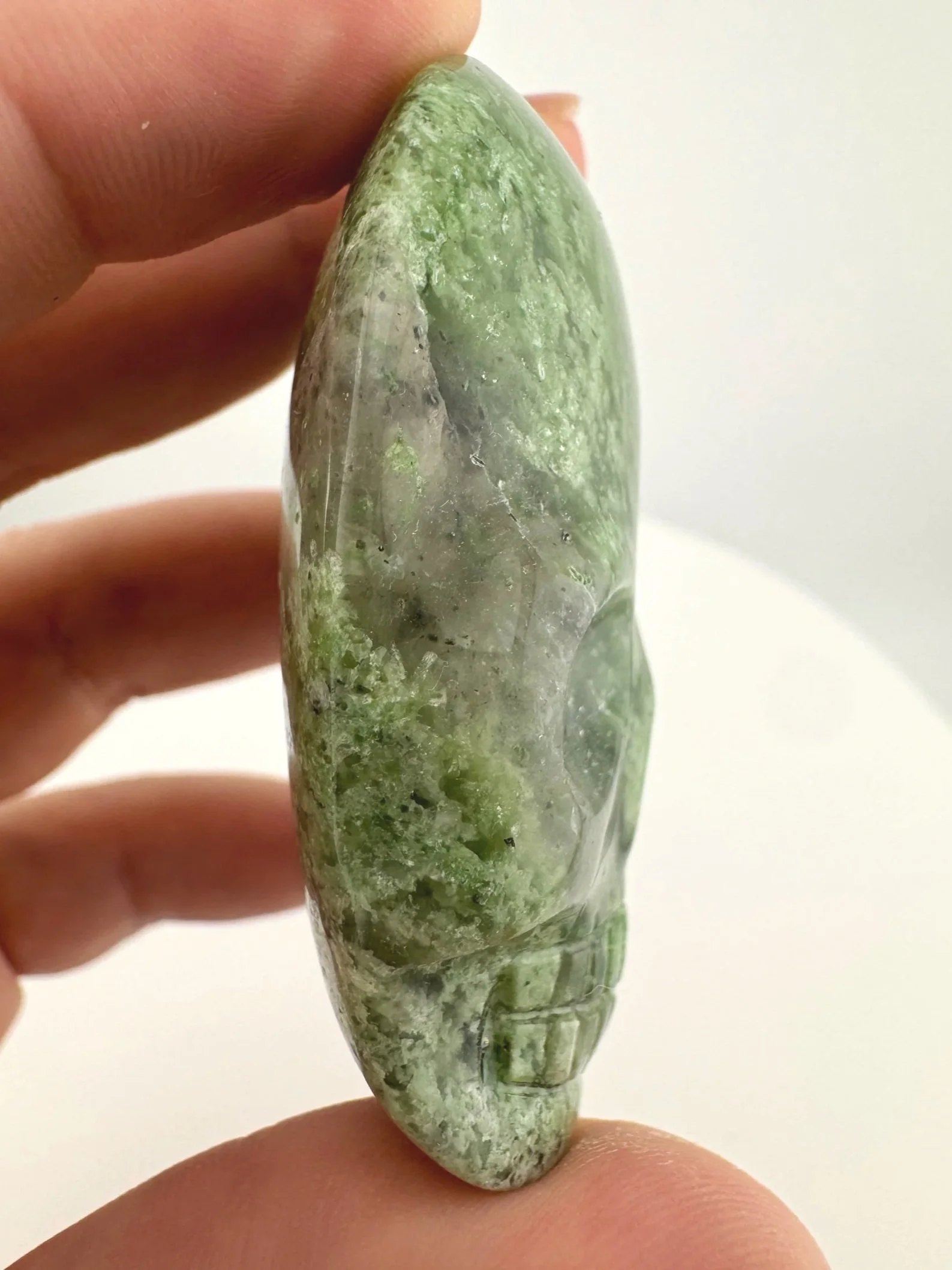 Leandro de Souza Chlorite Chalcedony Magical Child Palm Skull