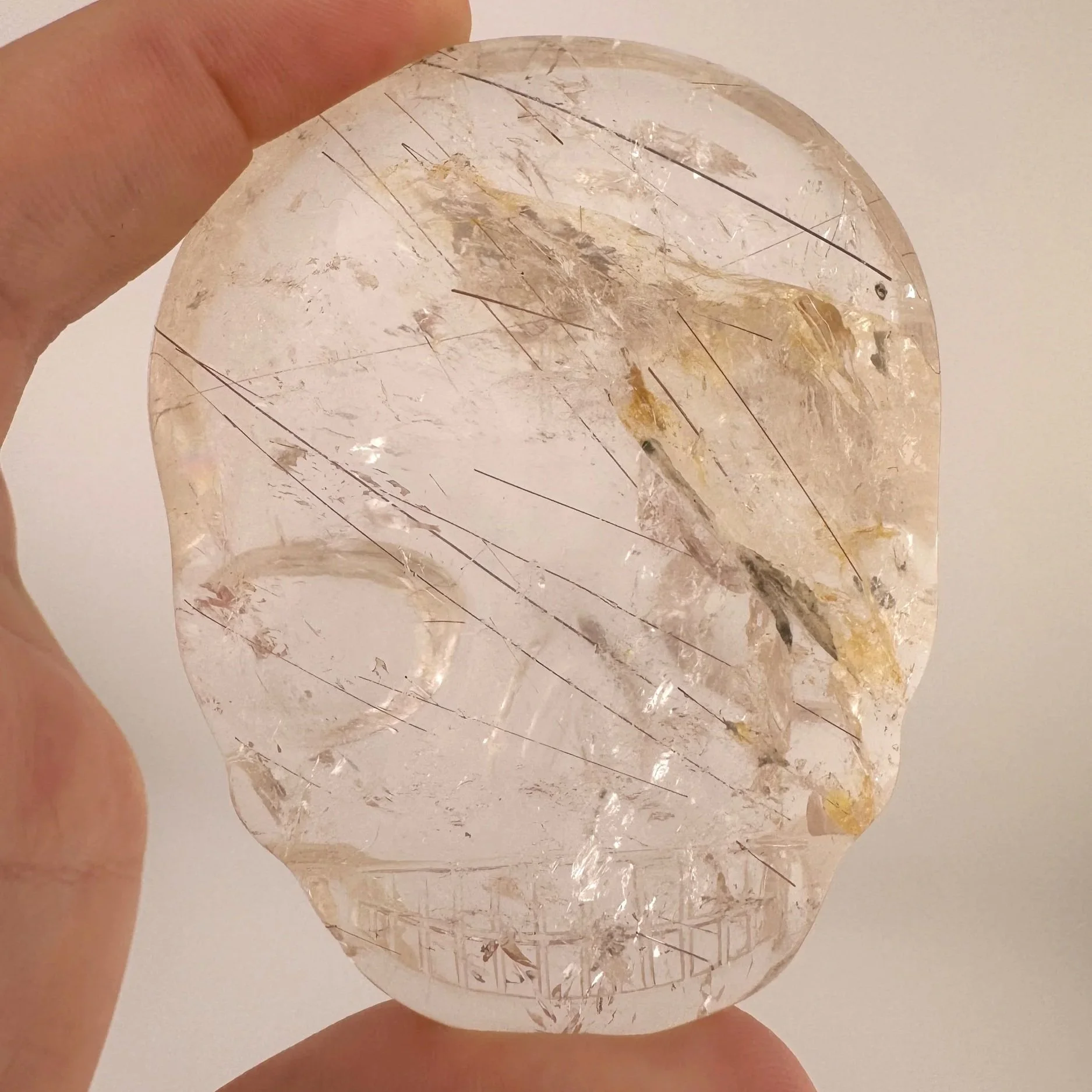 Leandro de Souza Rutilated Quartz Magical Child Palm Skull