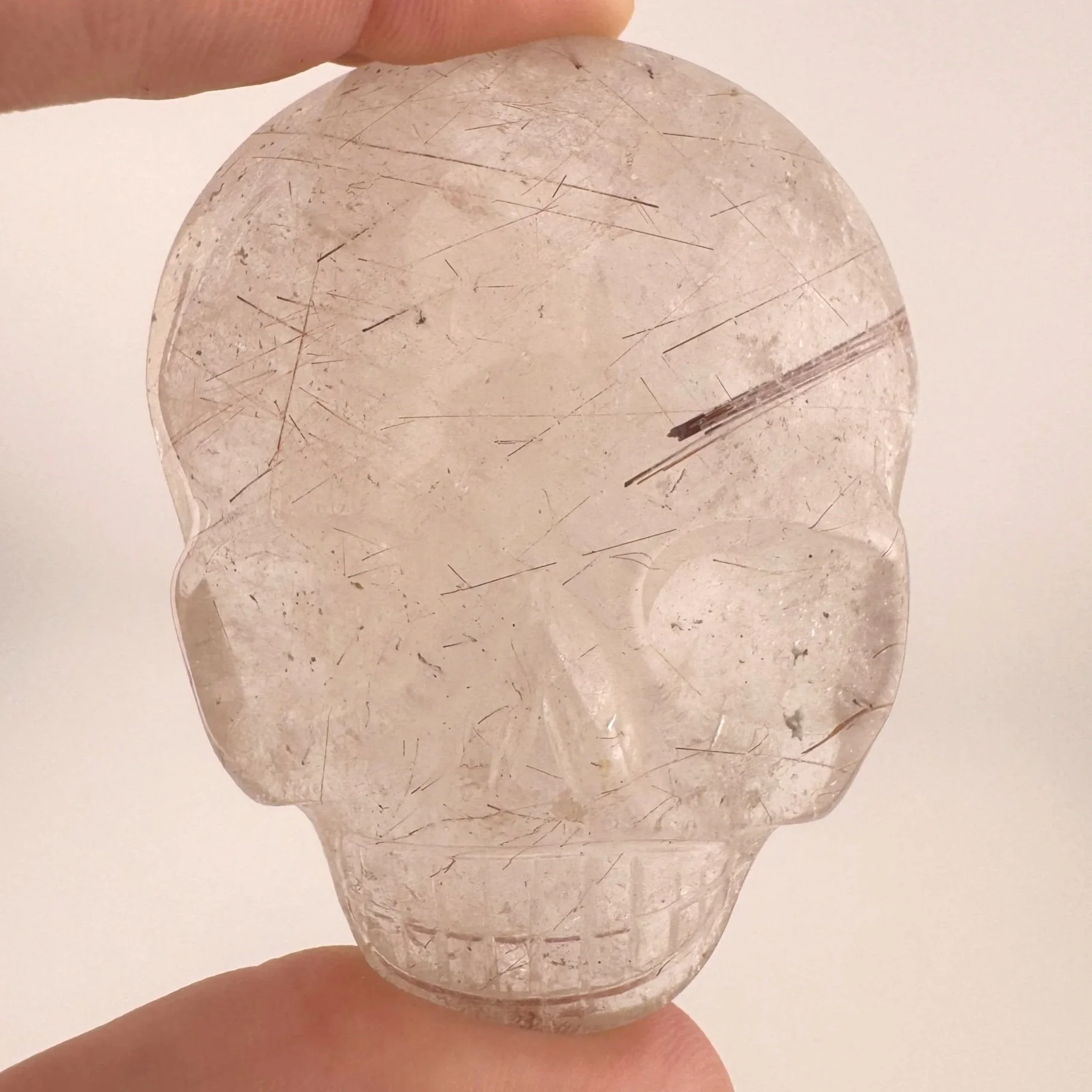 Leandro de Souza Rutilated Quartz Magical Child Palm Skull