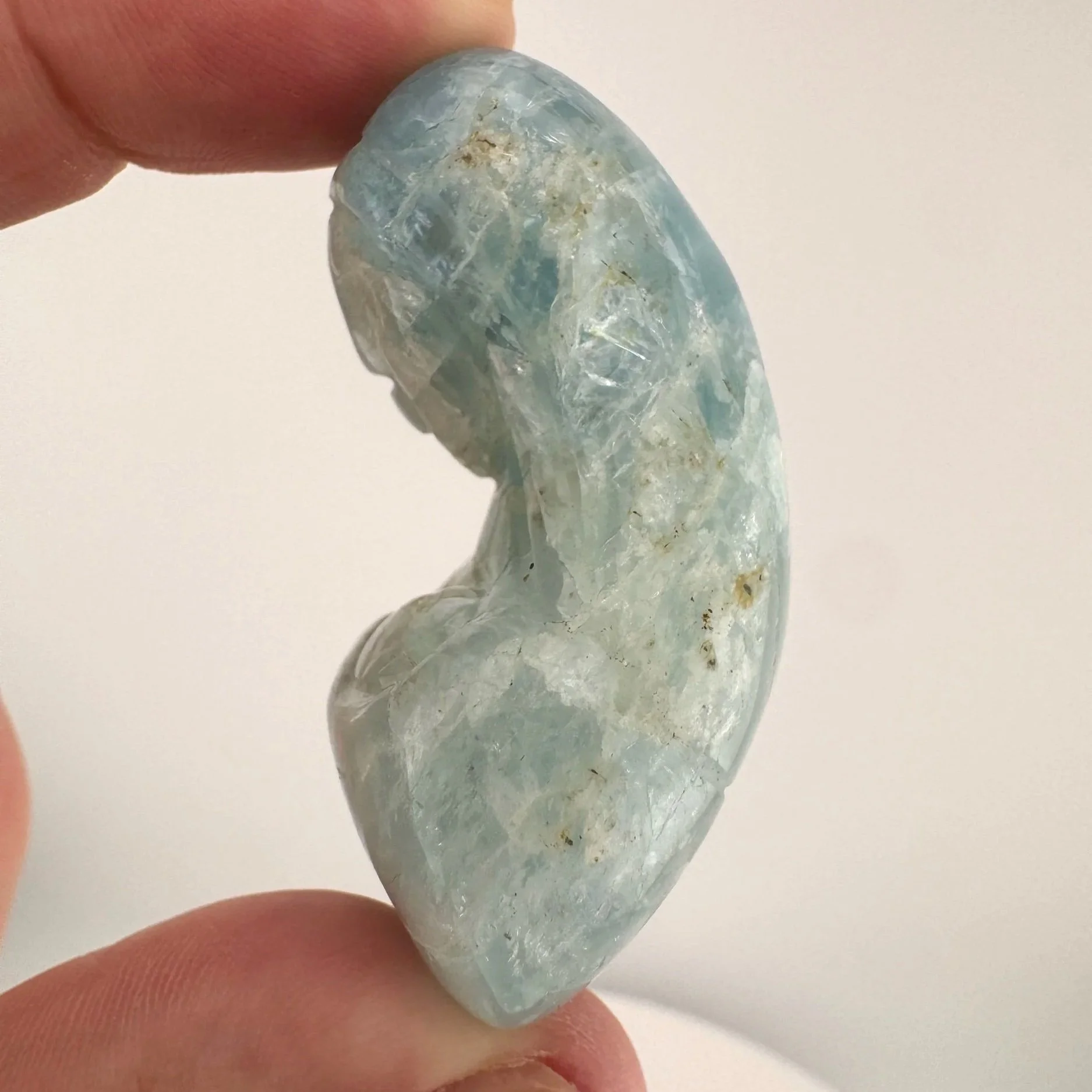 Leandro de Souza Aquamarine Mother Mary holding Baby Jesus Palm