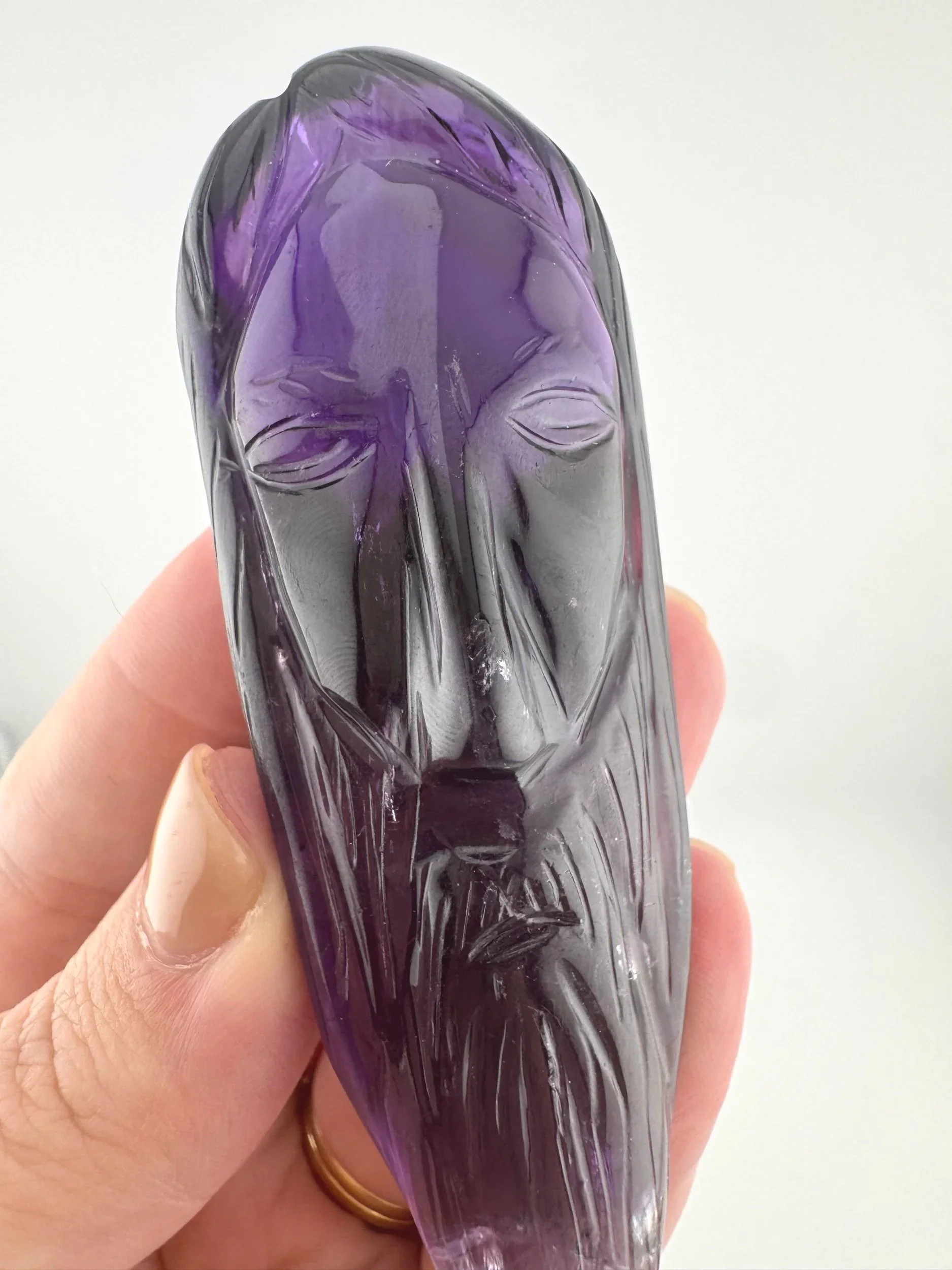 Leandro de Souza Phantom Amethyst with Citrine Jesus Carving