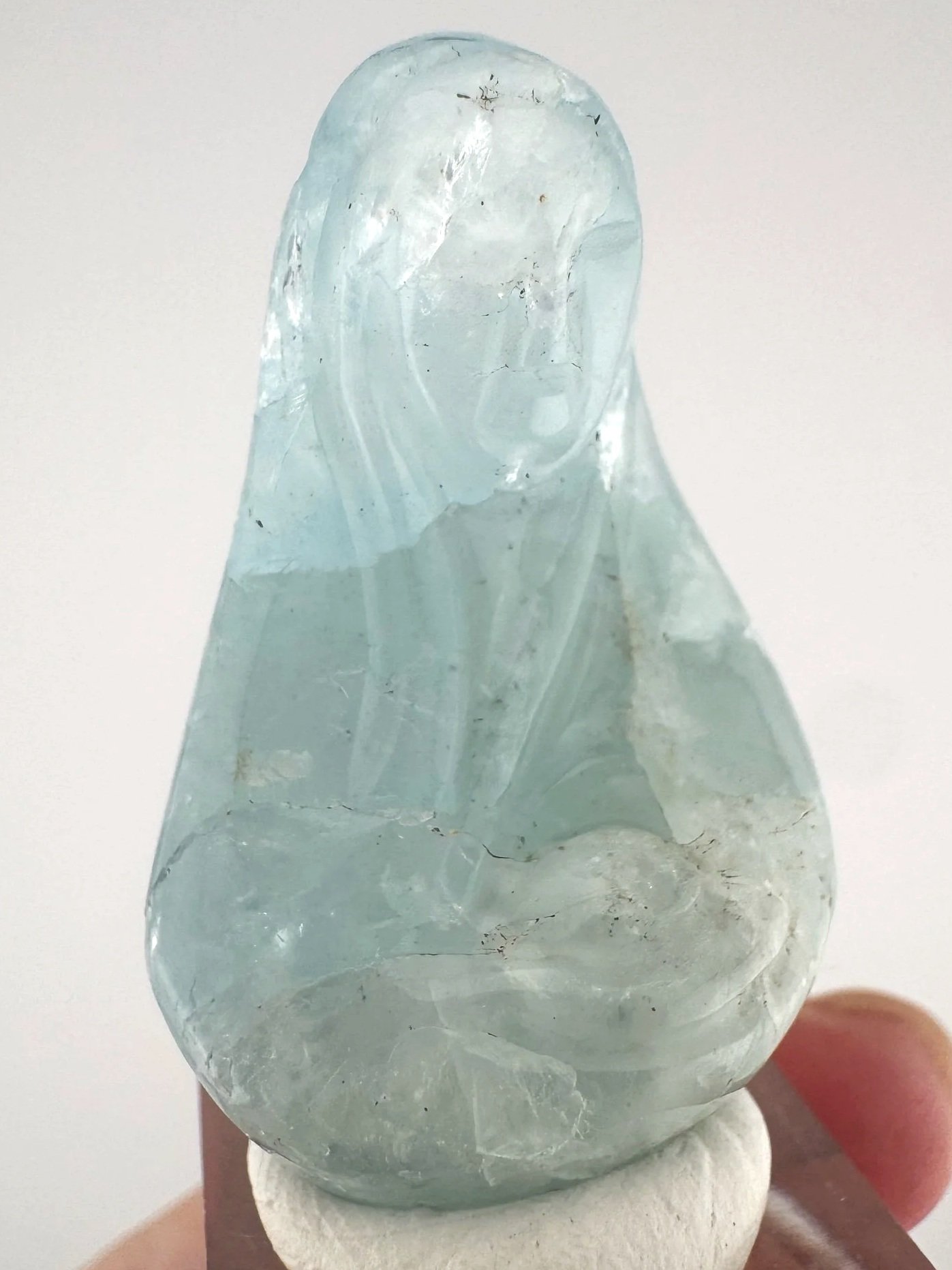 Leandro de Souza Aquamarine Mother Mary holding Baby Jesus Palm
