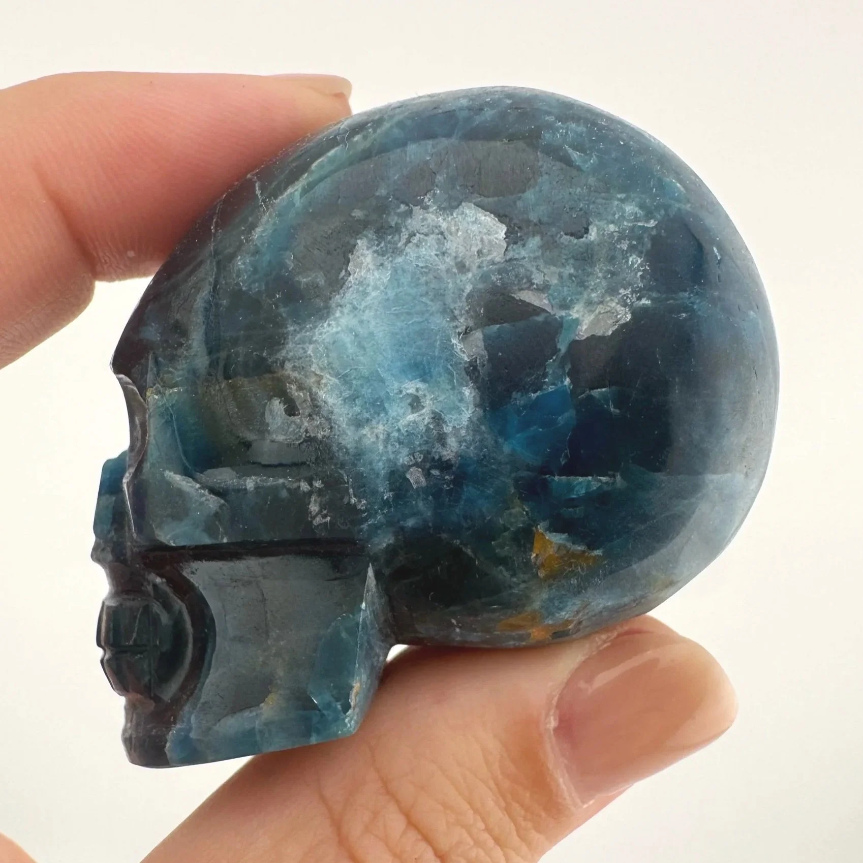 Igor de Souza Blue Apatite Shaman Skull