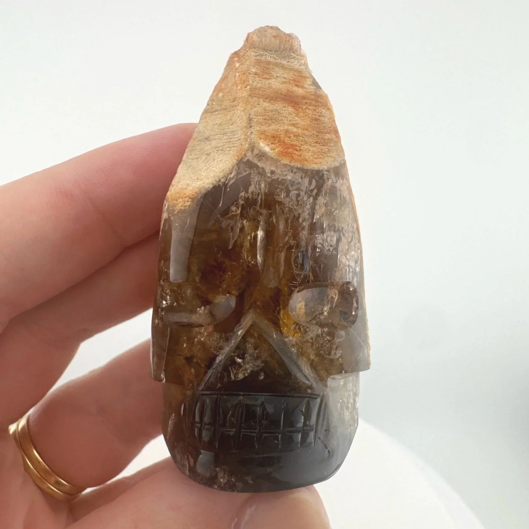 Igor de Souza Morion Tangerine Quartz Shaman Skull