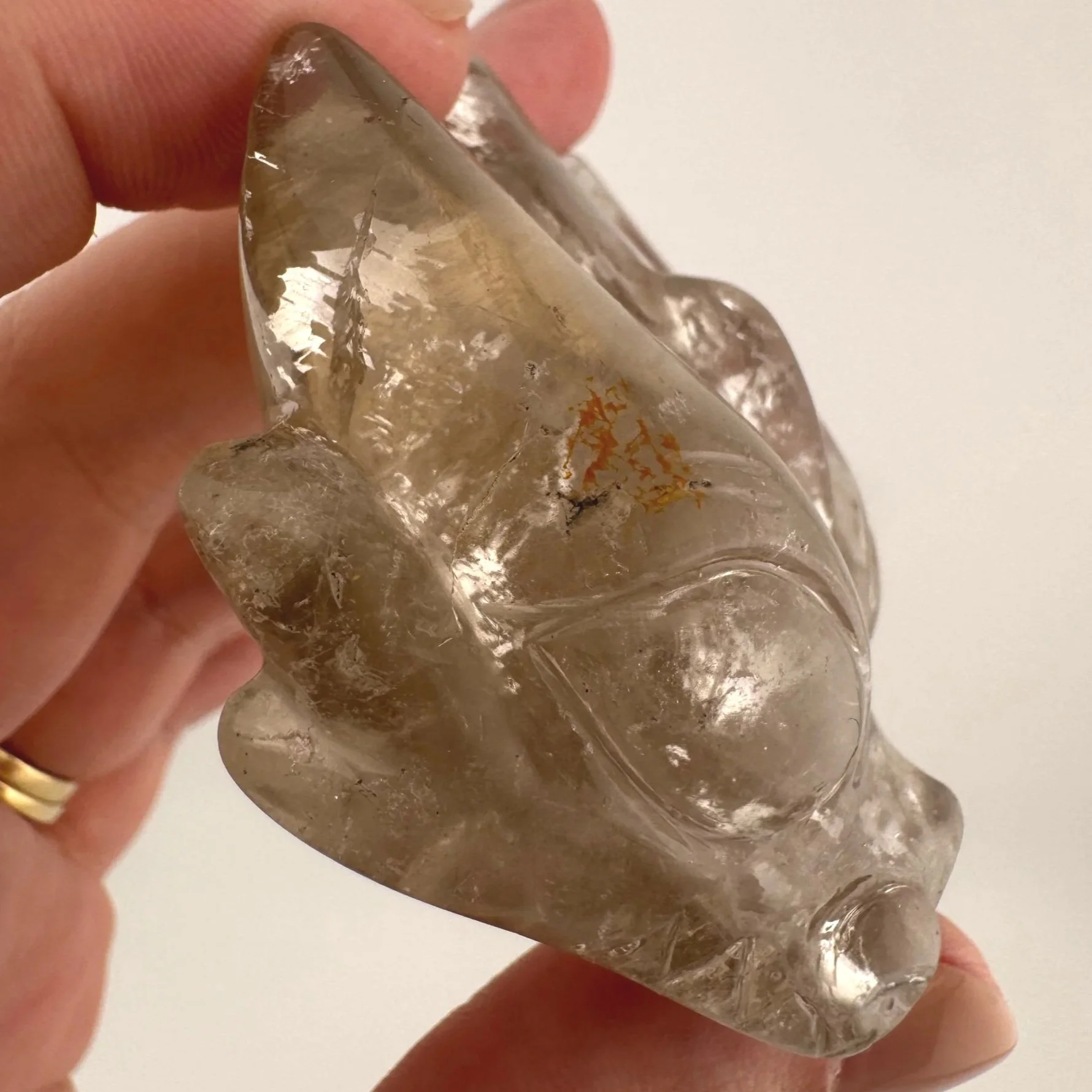 Leandro de Souza Smoky Rutilated Quartz Dragon Skull