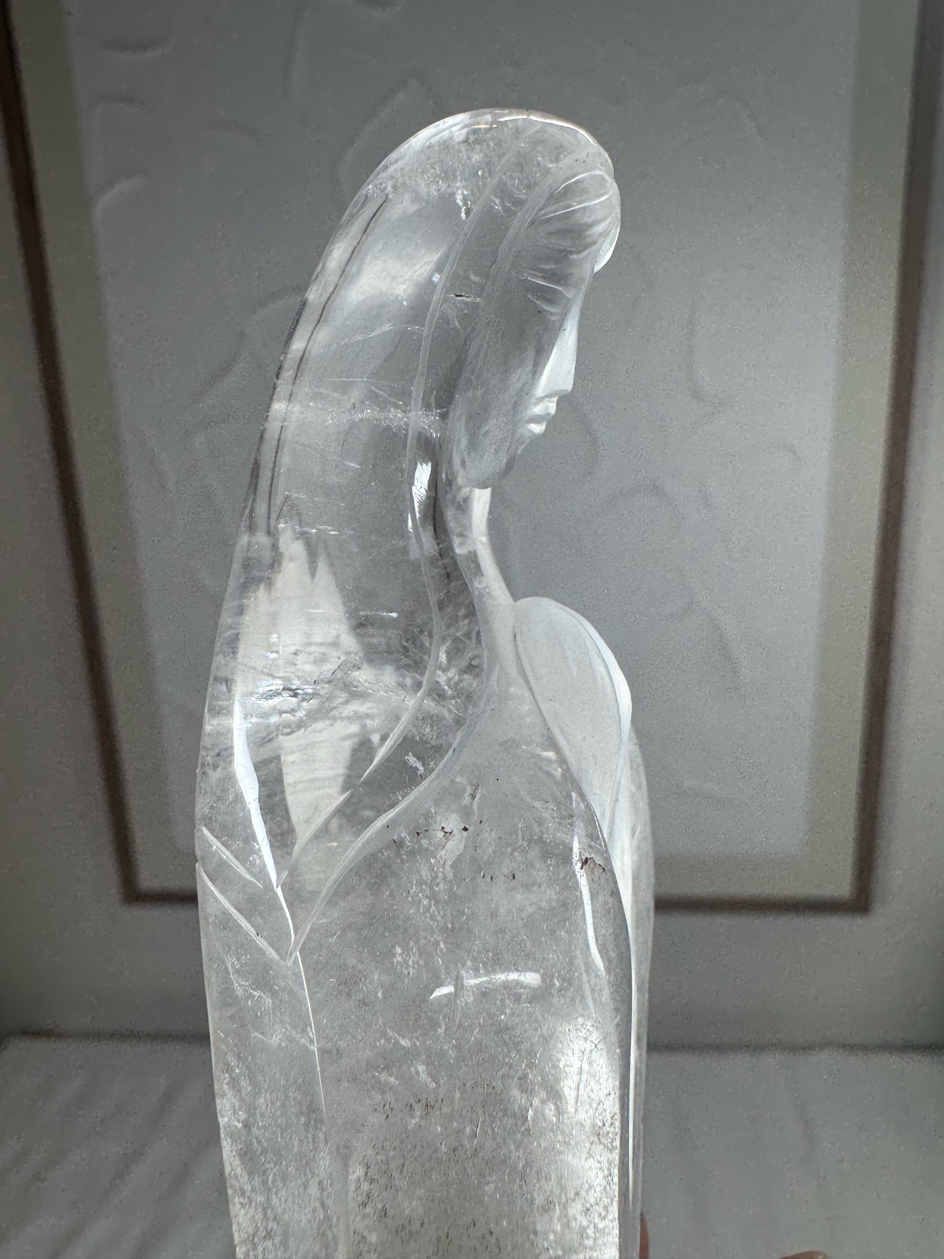 Leandro de Souza Cathedral Quartz Mother Mary Wand