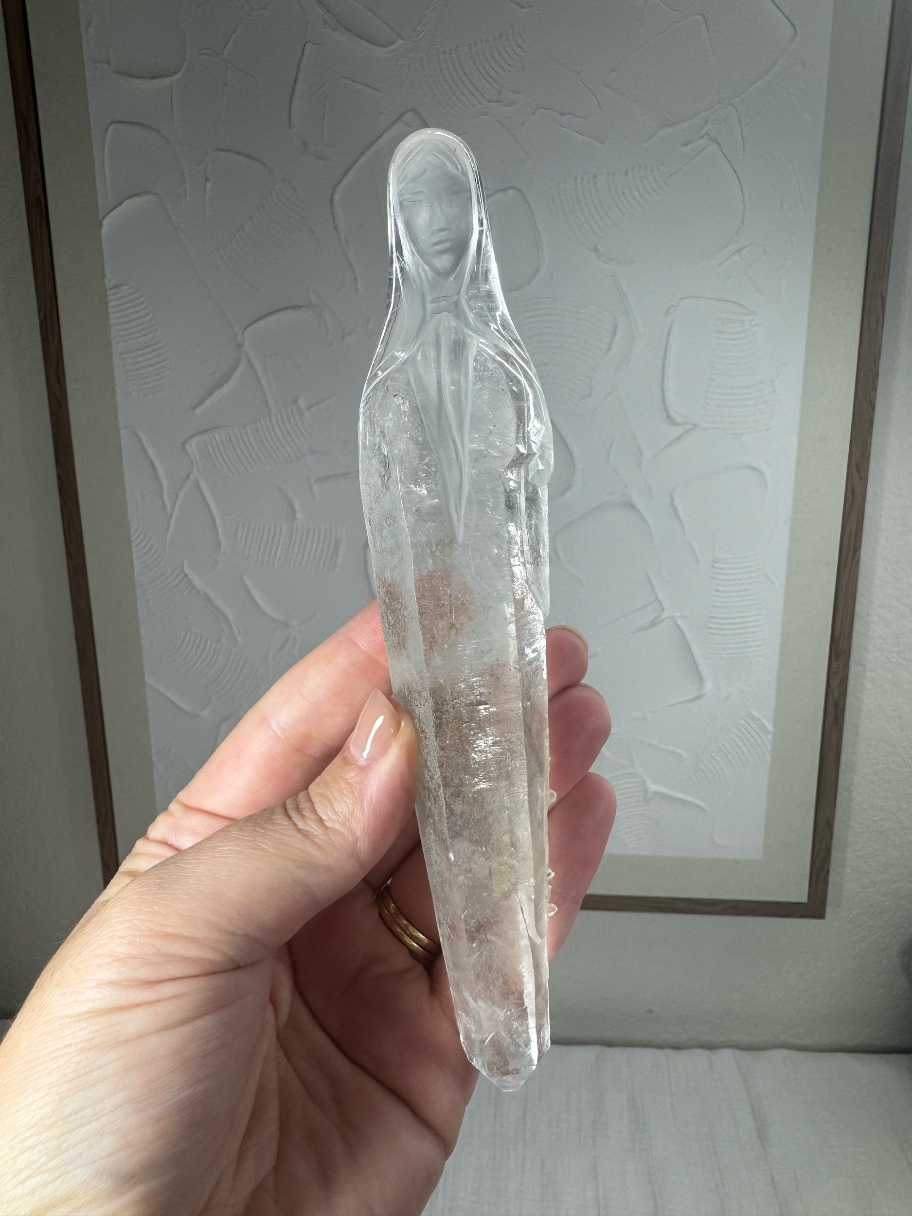 Leandro de Souza Cathedral Quartz Mother Mary Wand