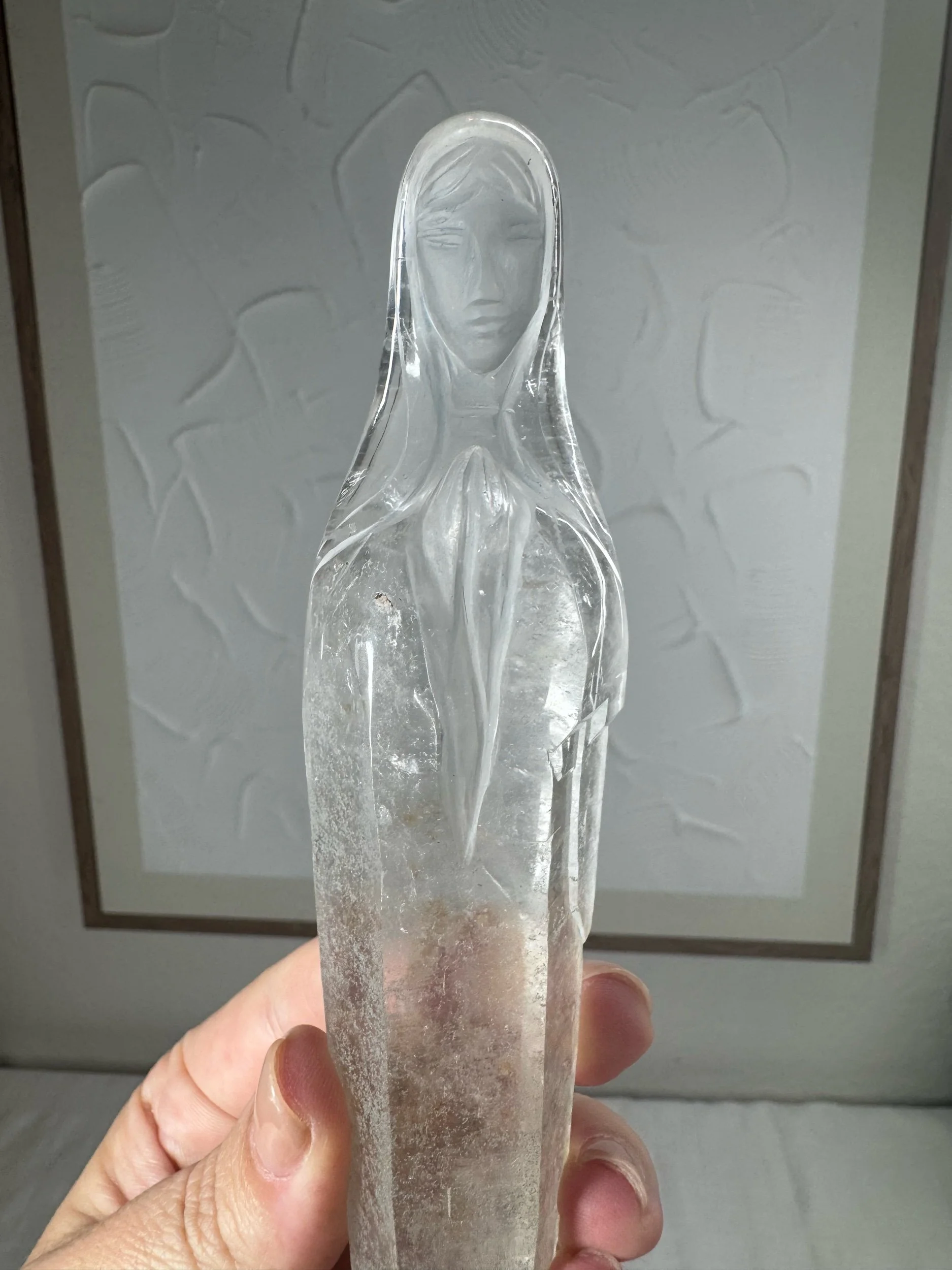 Leandro de Souza Cathedral Quartz Mother Mary Wand