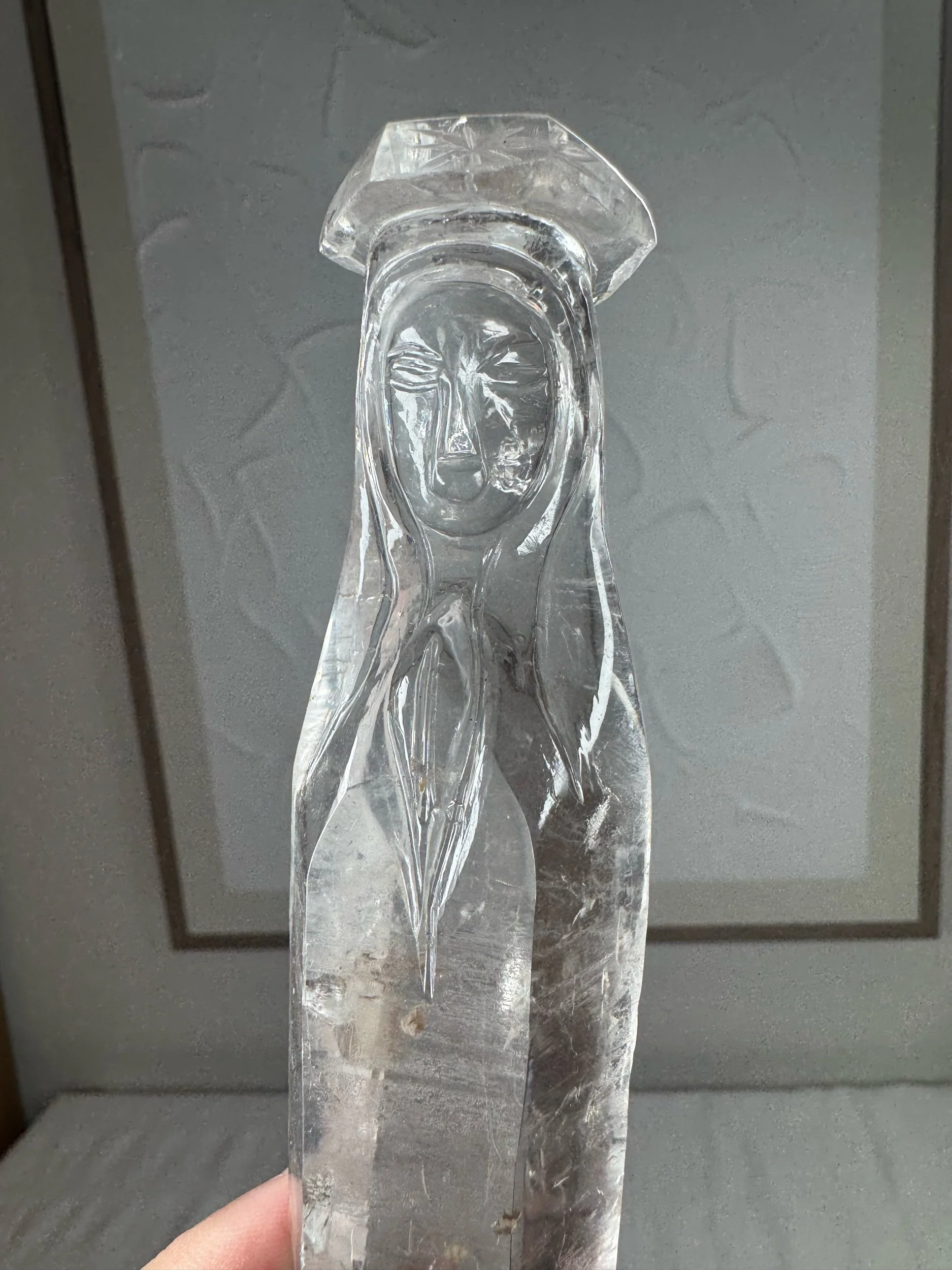 Leandro de Souza Cathedral Quartz Mother Mary Wand