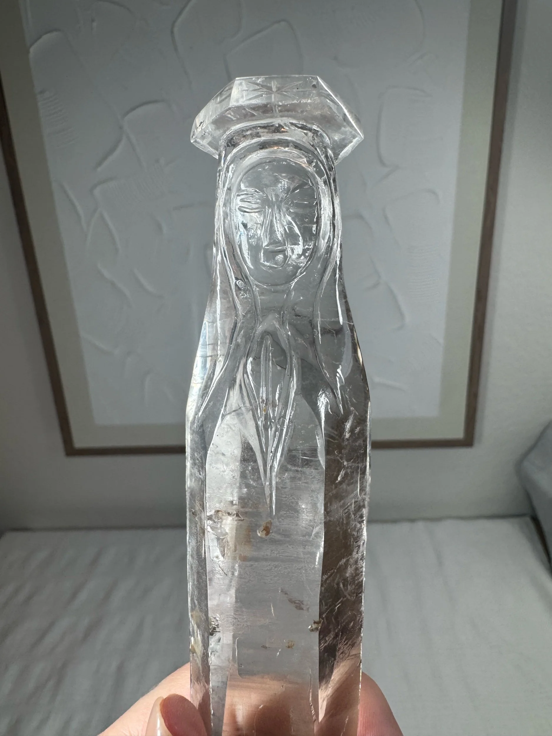 Leandro de Souza Cathedral Quartz Mother Mary Wand