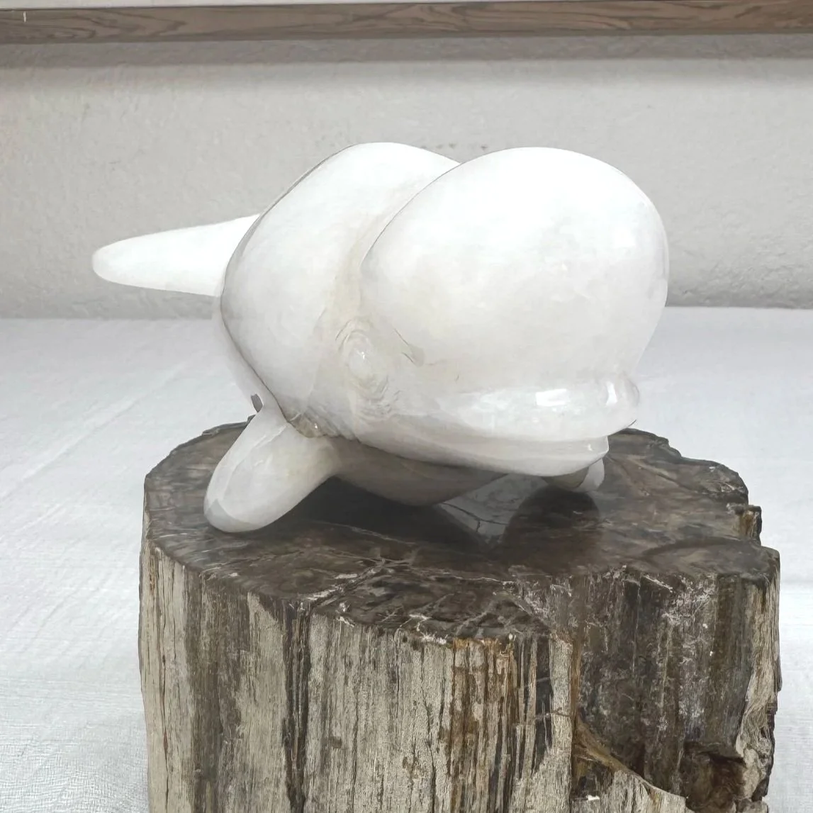 Leandro de Souza Snow Quartz Beluga Whale Sculpture