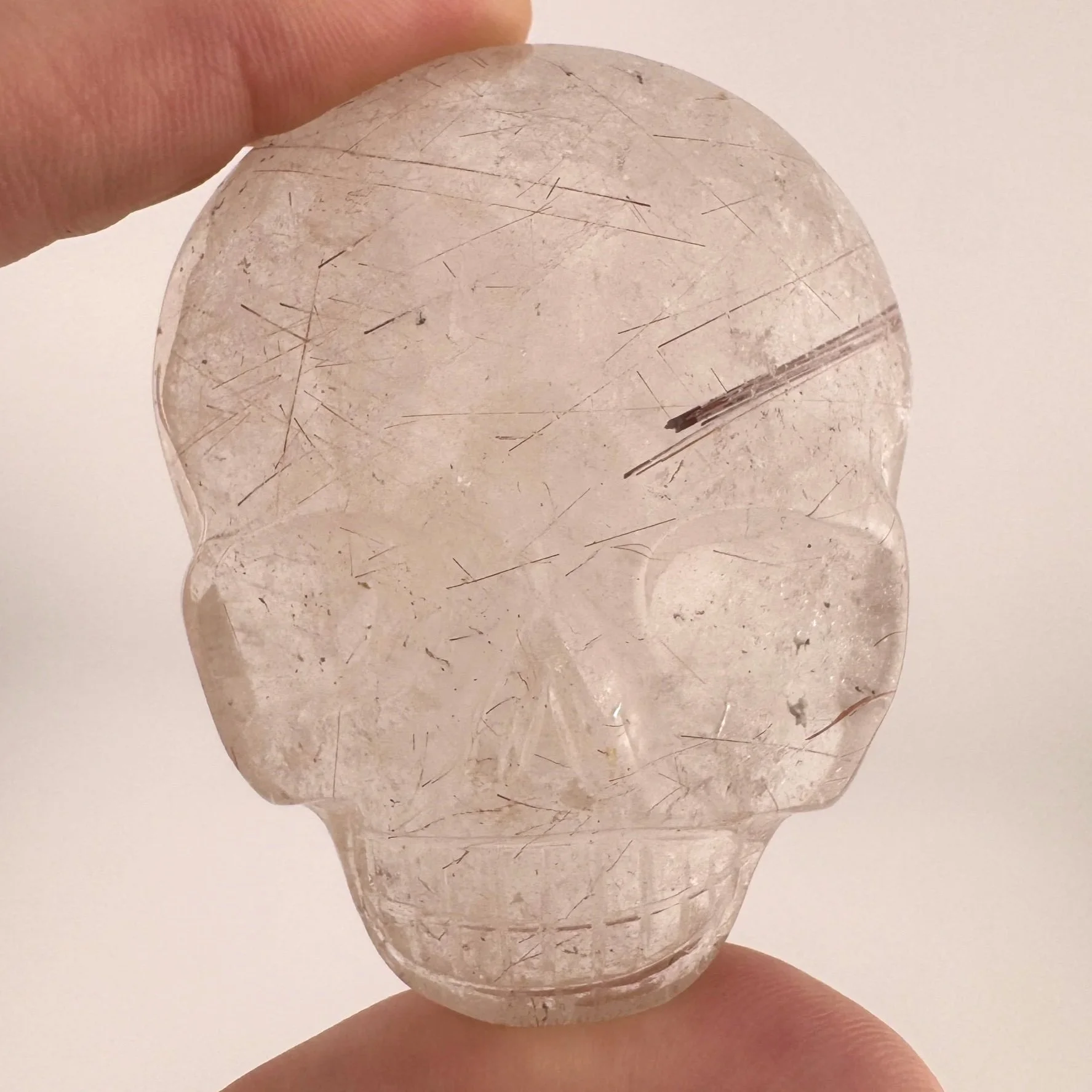 Leandro de Souza Rutilated Quartz Magical Child Palm Skull
