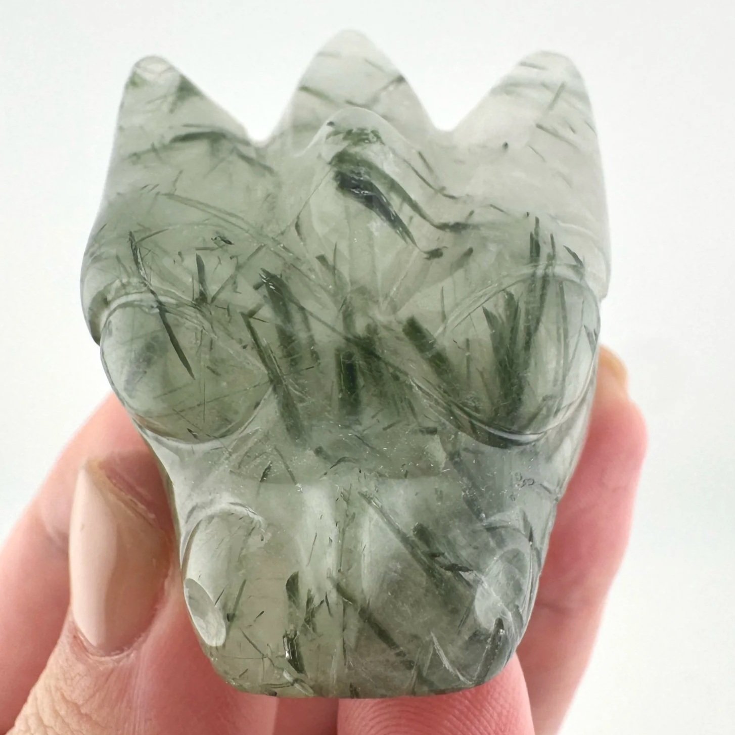 Leandro de Souza Epidote in Quartz Dragon Skull