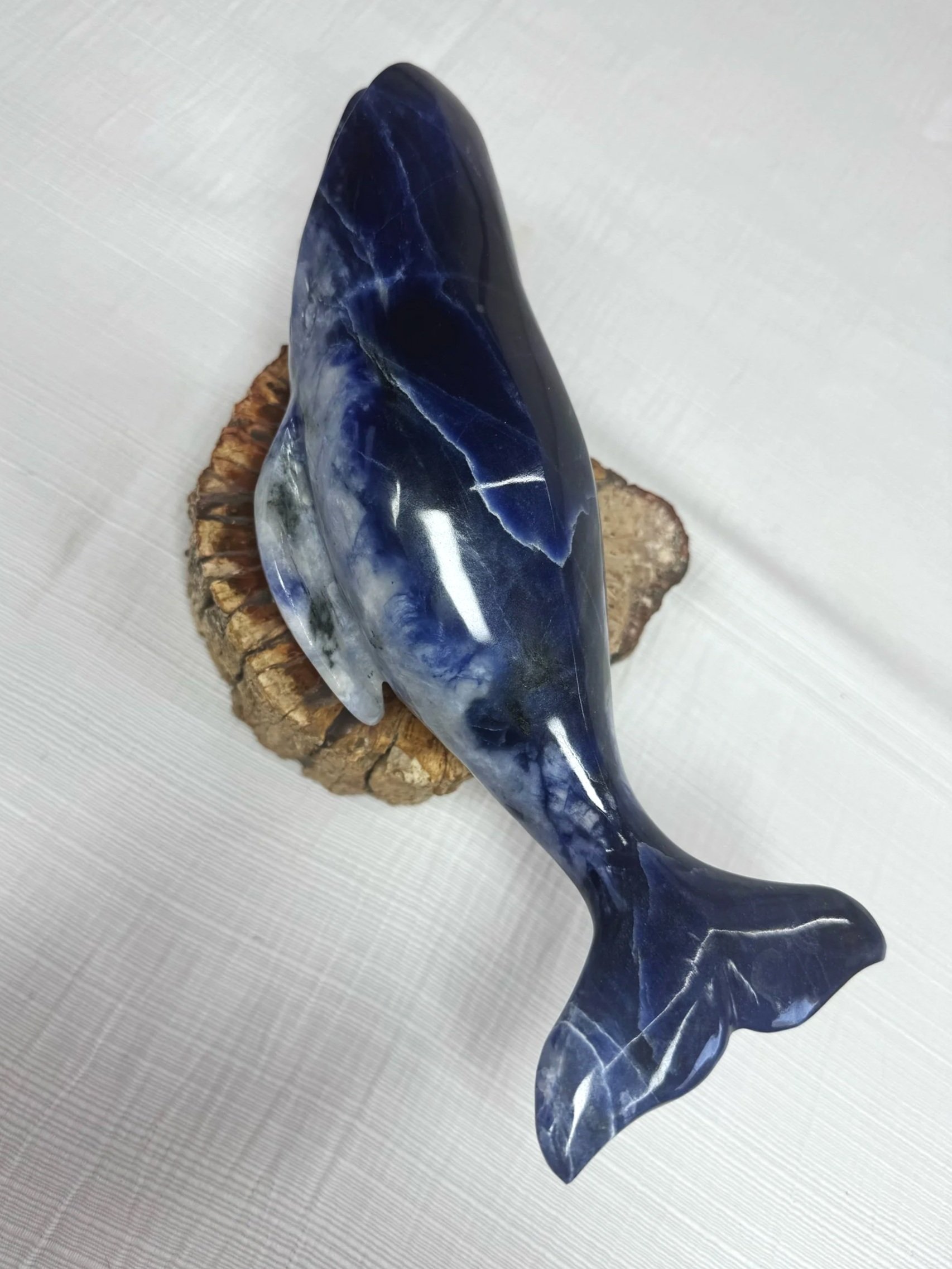 Leandro de Souza Sodalite Humpback Whale Sculpture