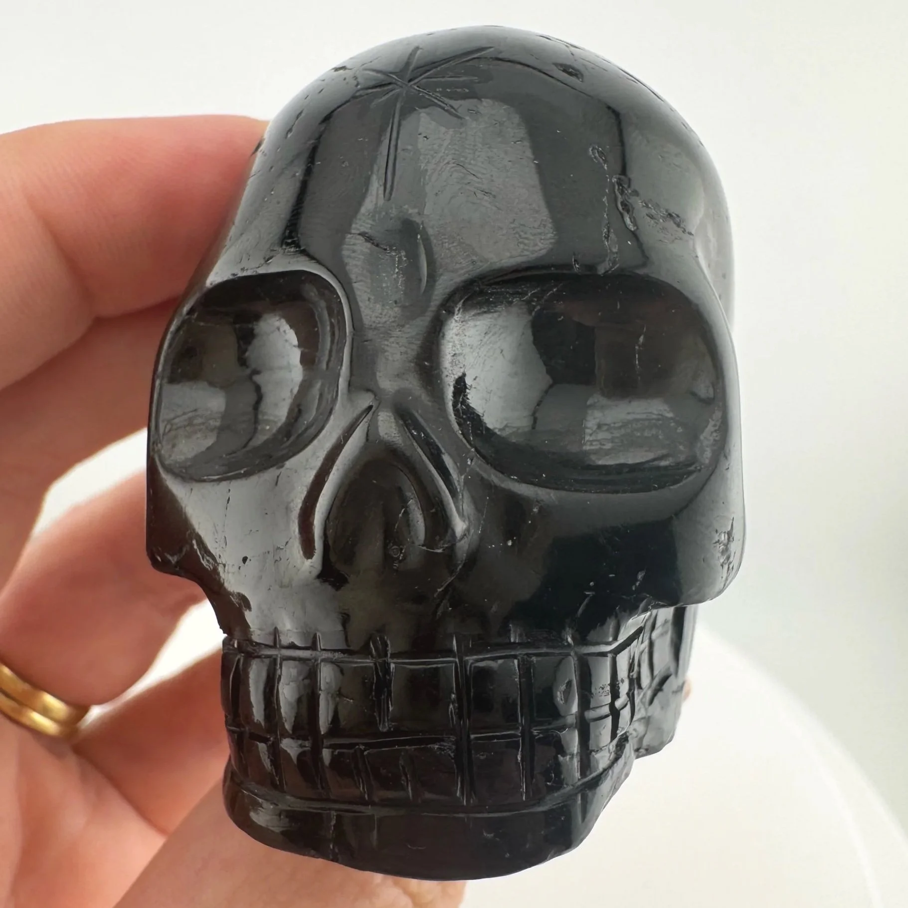 Leandro de Souza Black Tourmaline Skull