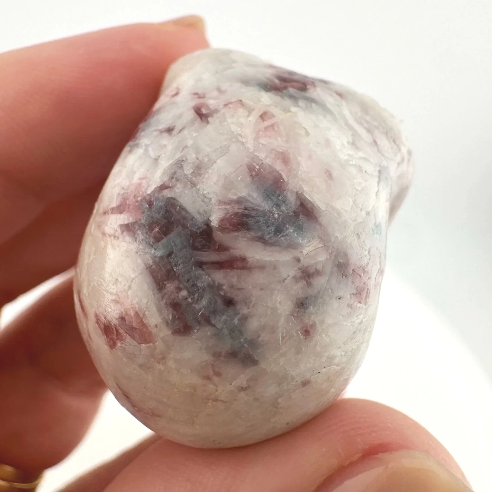 Leandro de Souza Pink and Blue Tourmaline in Feldspar Skull
