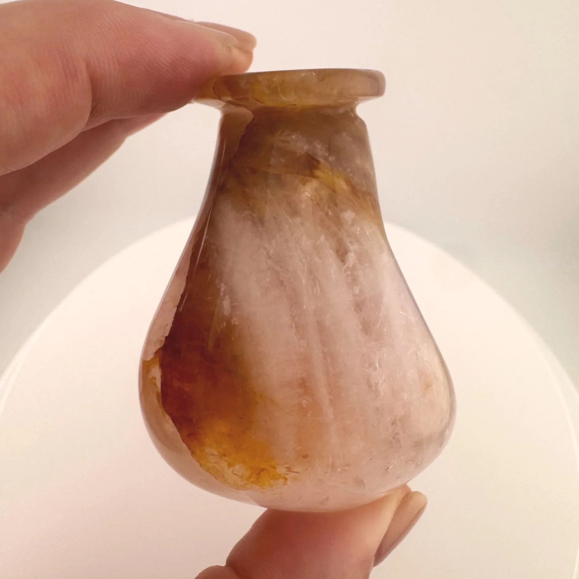 Leandro de Souza Golden Healer Rose Quartz Mother Mary Palm