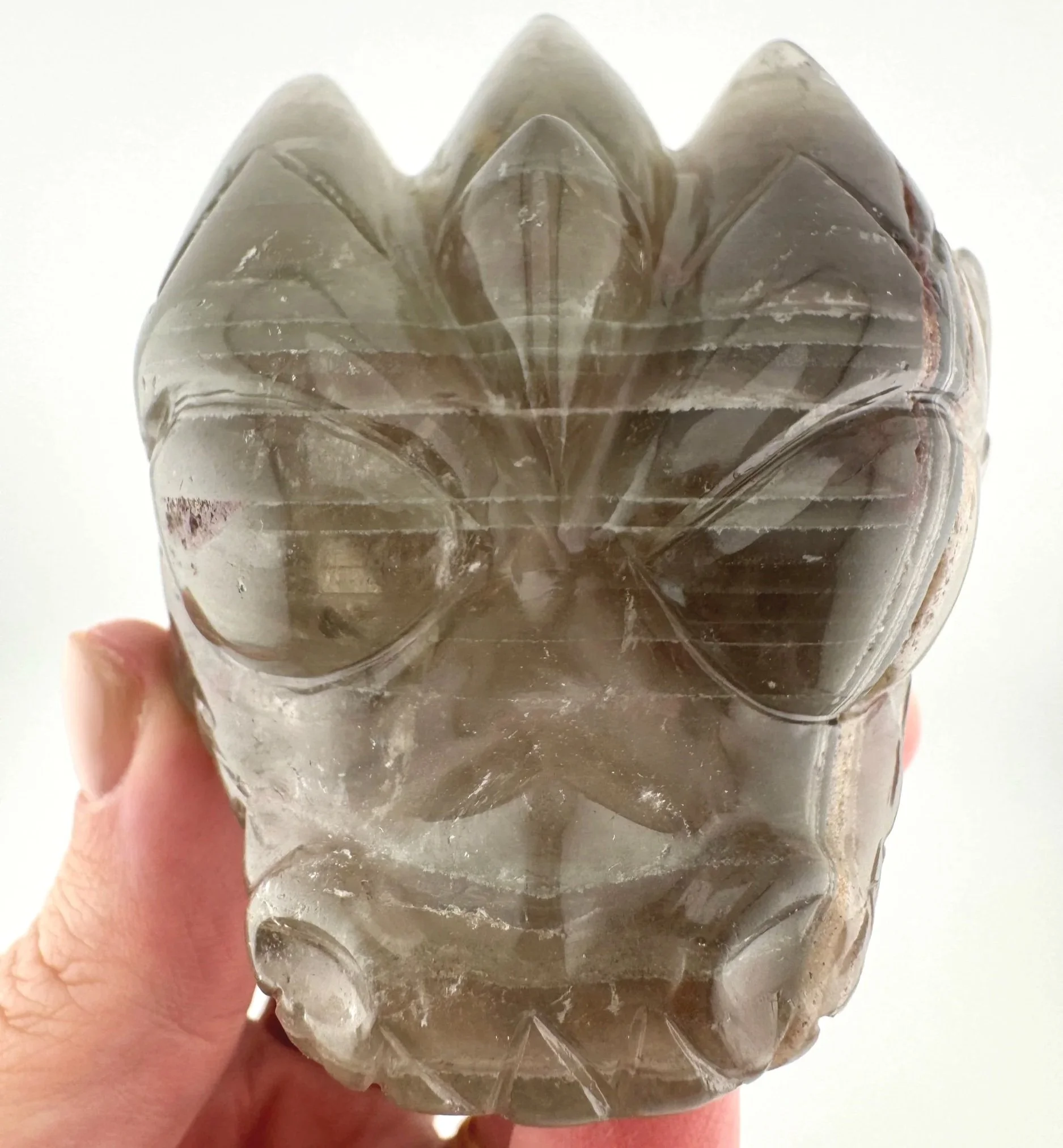Leandro de Souza Chlorite Phantom Garden Quartz Dragon Skull