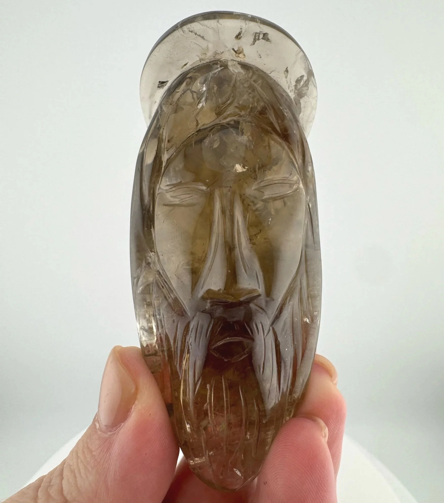 Leandro de Souza Smoky Citrine Jesus Carving