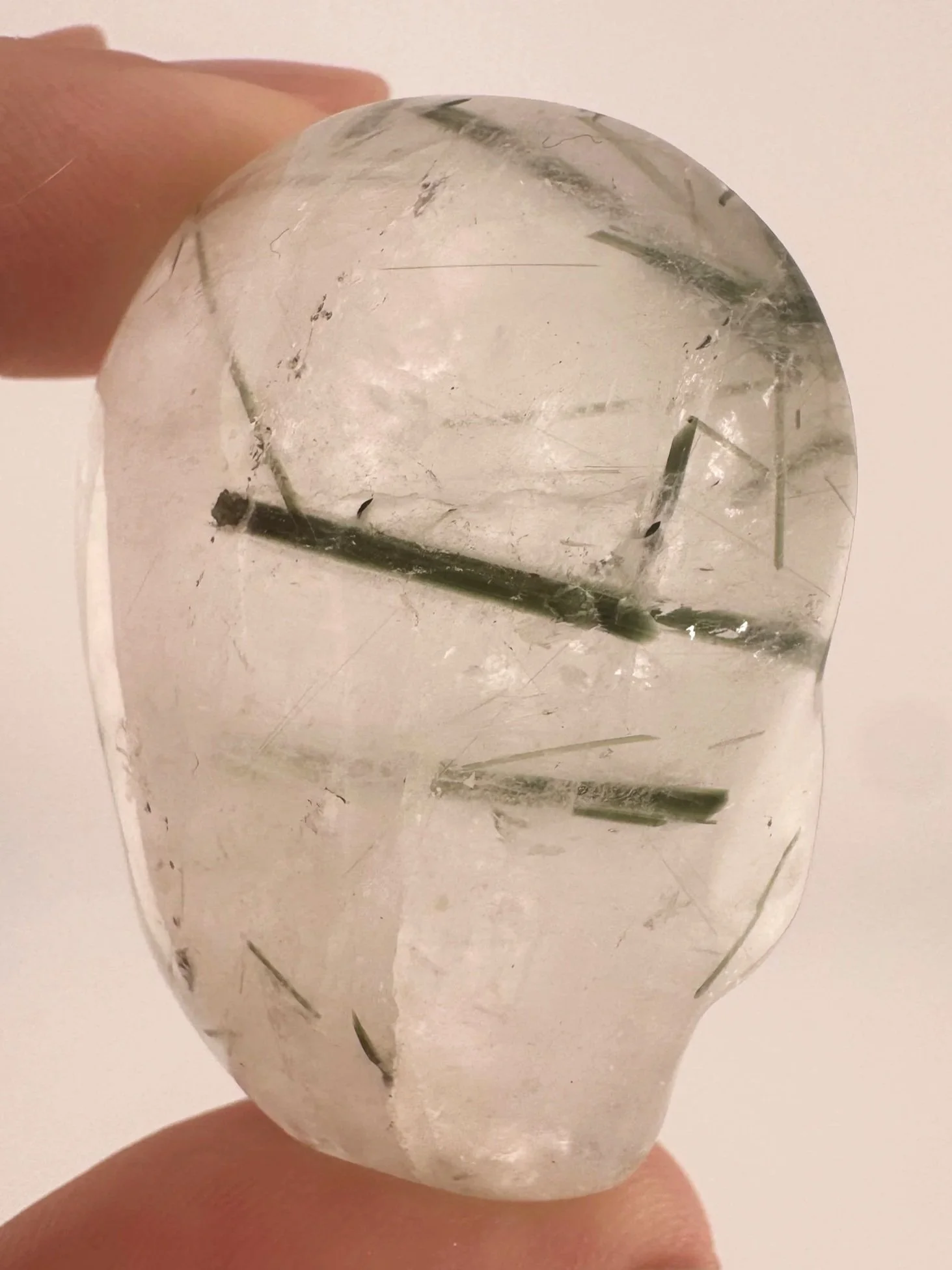 Leandro de Souza Epidote in Quartz Palm Skull