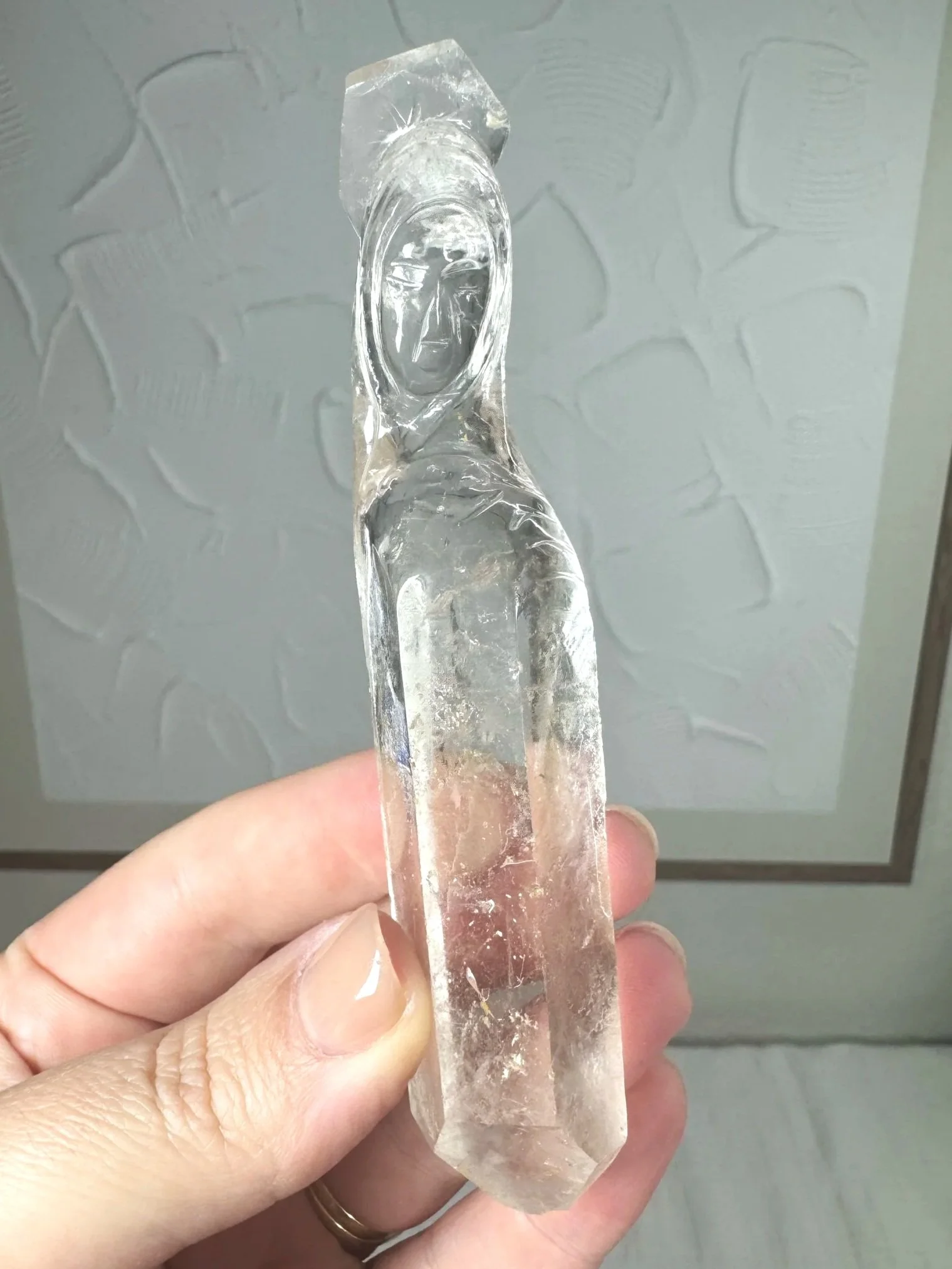 Leandro de Souza Cathedral Quartz Mother Mary Wand